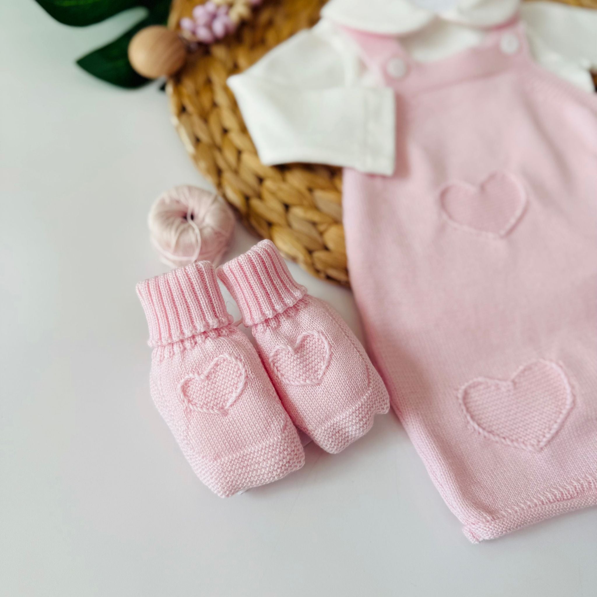 SALOPETTE CON PARURE 100% LANA ROSA - Noi da piccoli