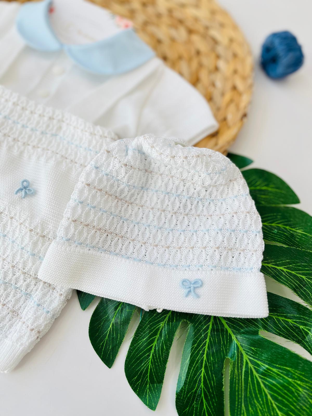 SALOPETTE CON PARURE 3 FIOCCHETTI 100% FILO DI COTONE POLVERE NOCE - Noi da piccoli