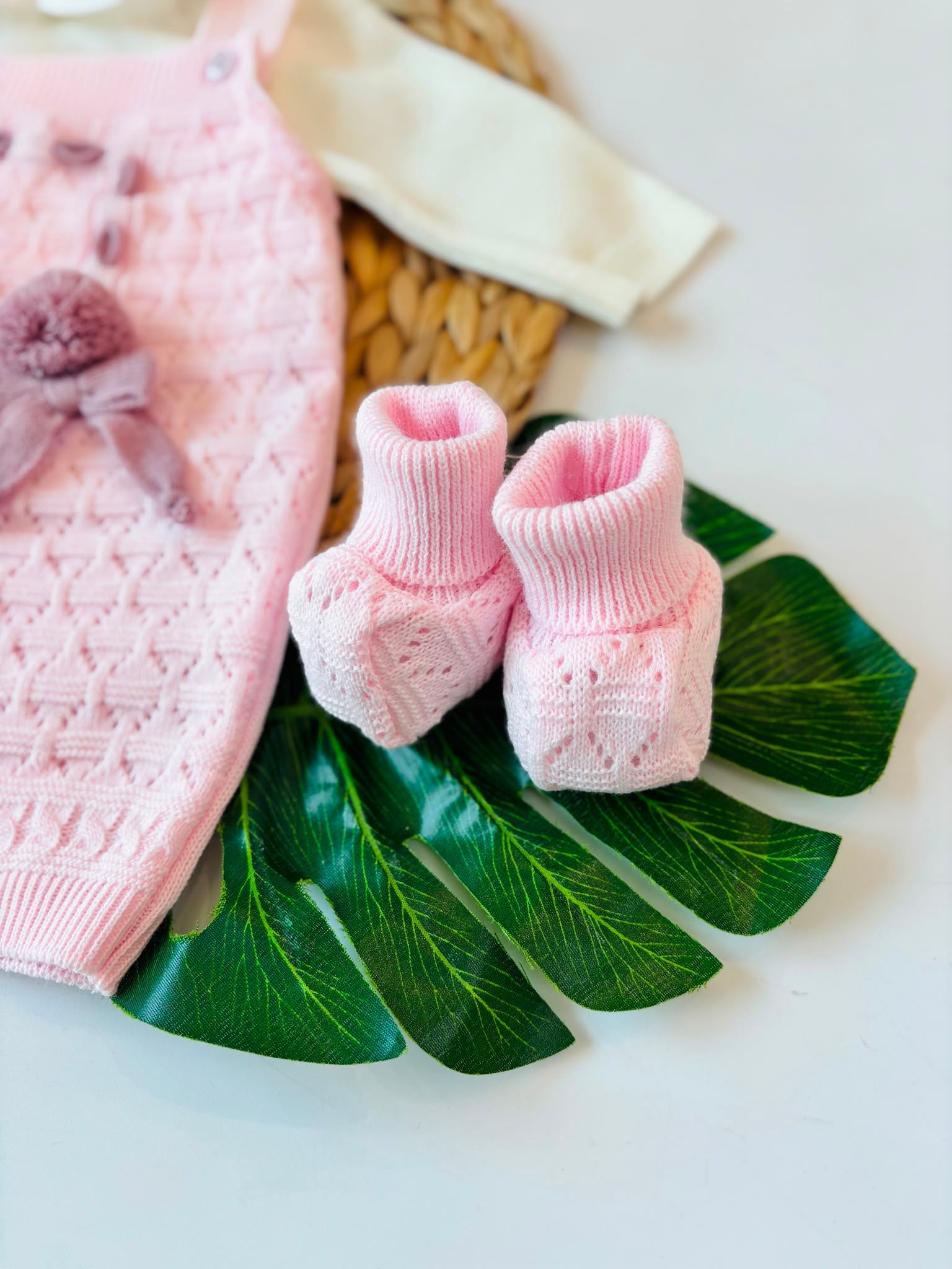SALOPETTE CON PARURE IN LANA ROSA - Noi da piccoli