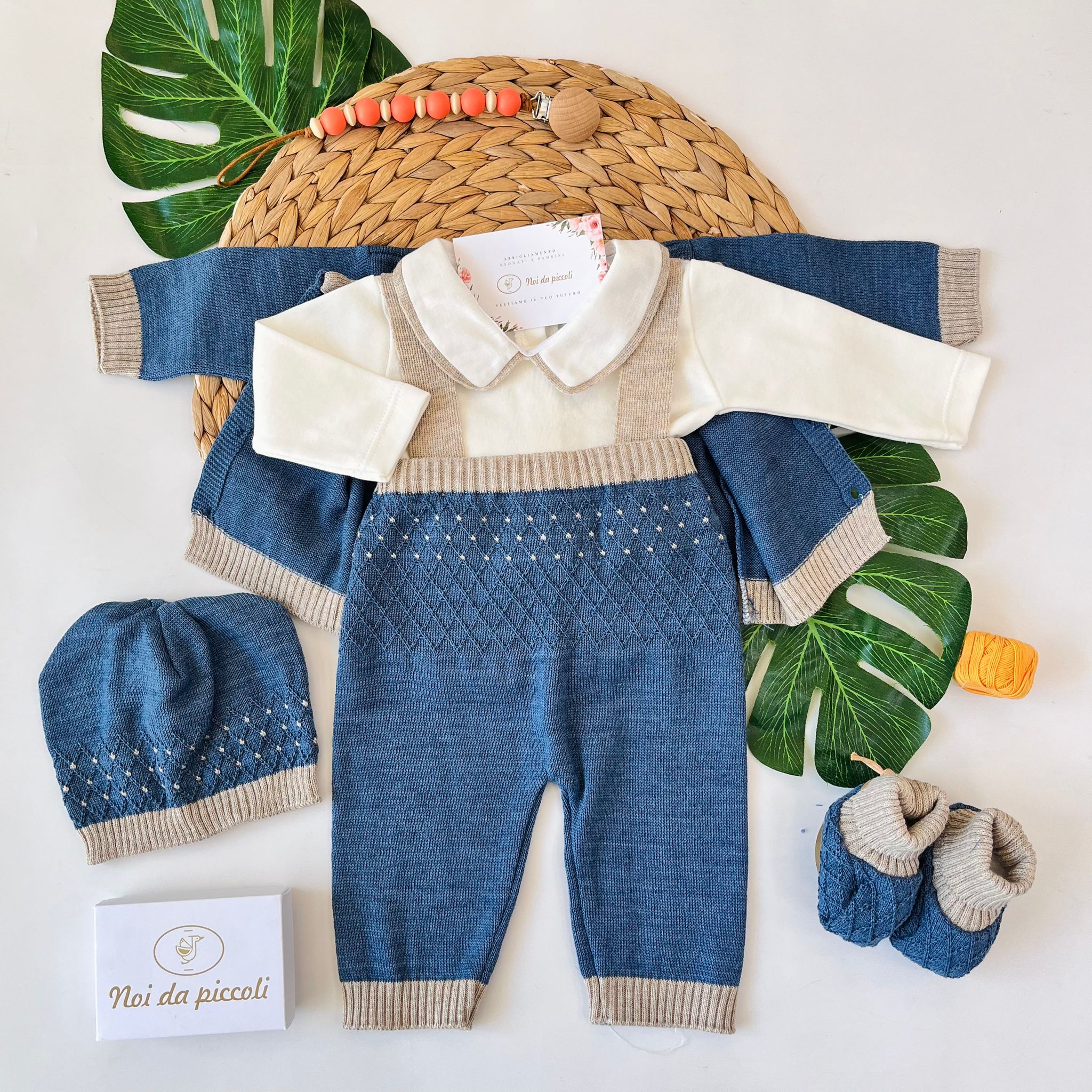 SALOPETTE CON PAURURE FILATO CALDO JEANS TORTORA - Noi da piccoli