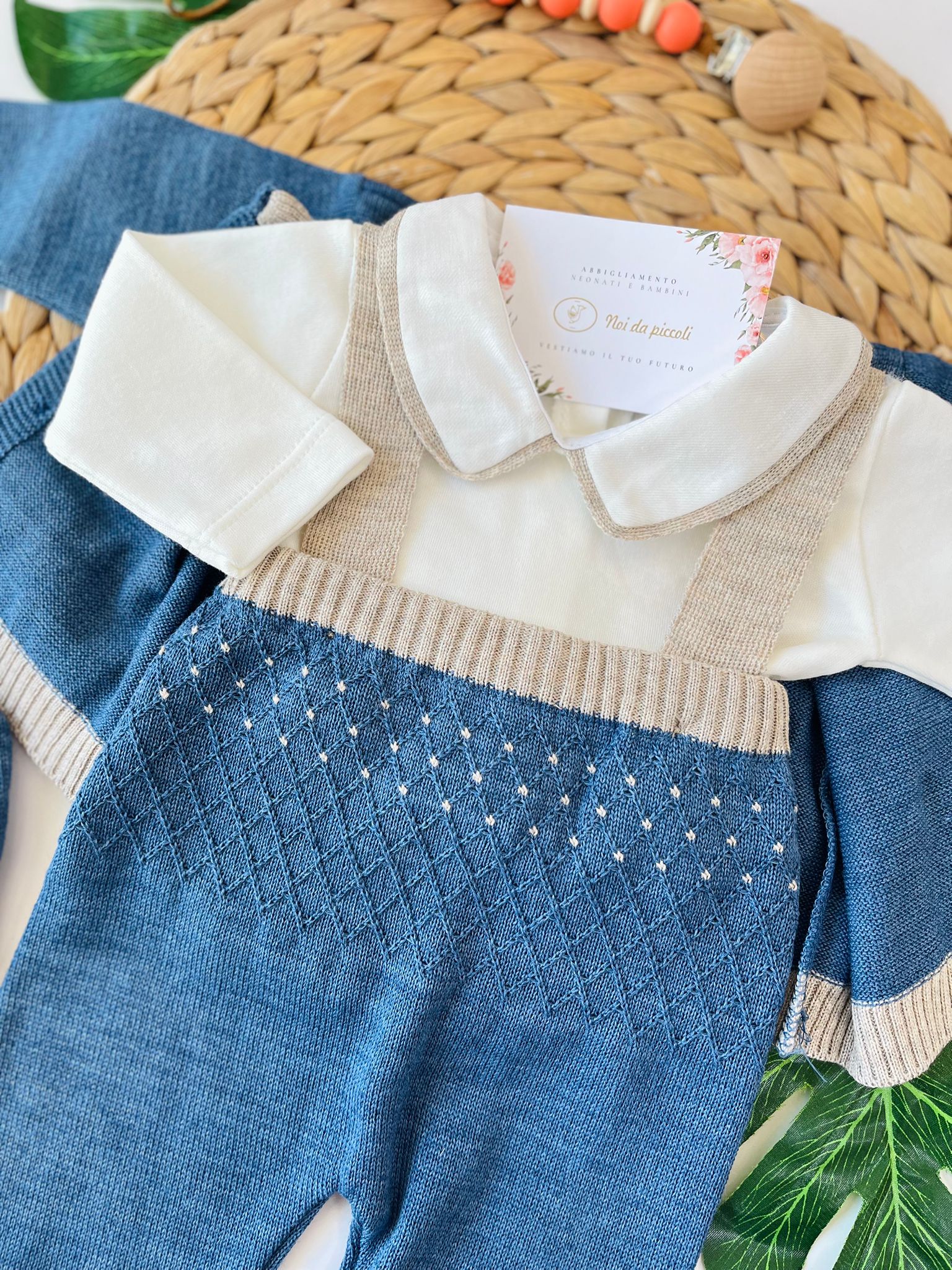 SALOPETTE CON PAURURE FILATO CALDO JEANS TORTORA - Noi da piccoli