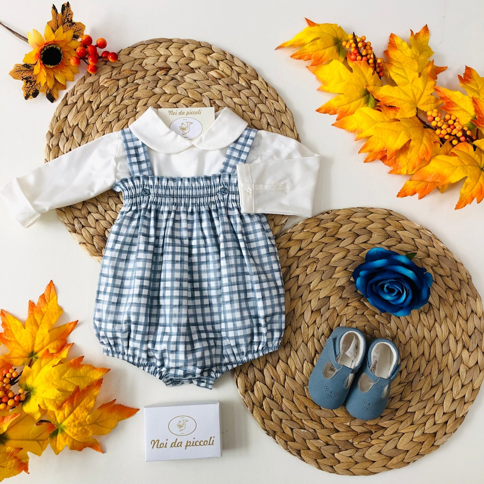 SALOPETTE CONCAMICINA CALDO COTONE QUADRETTI - Noi da piccoli