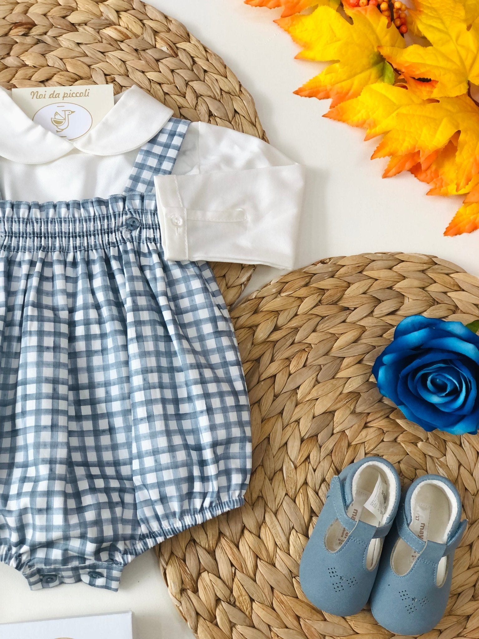 SALOPETTE CONCAMICINA CALDO COTONE QUADRETTI - Noi da piccoli