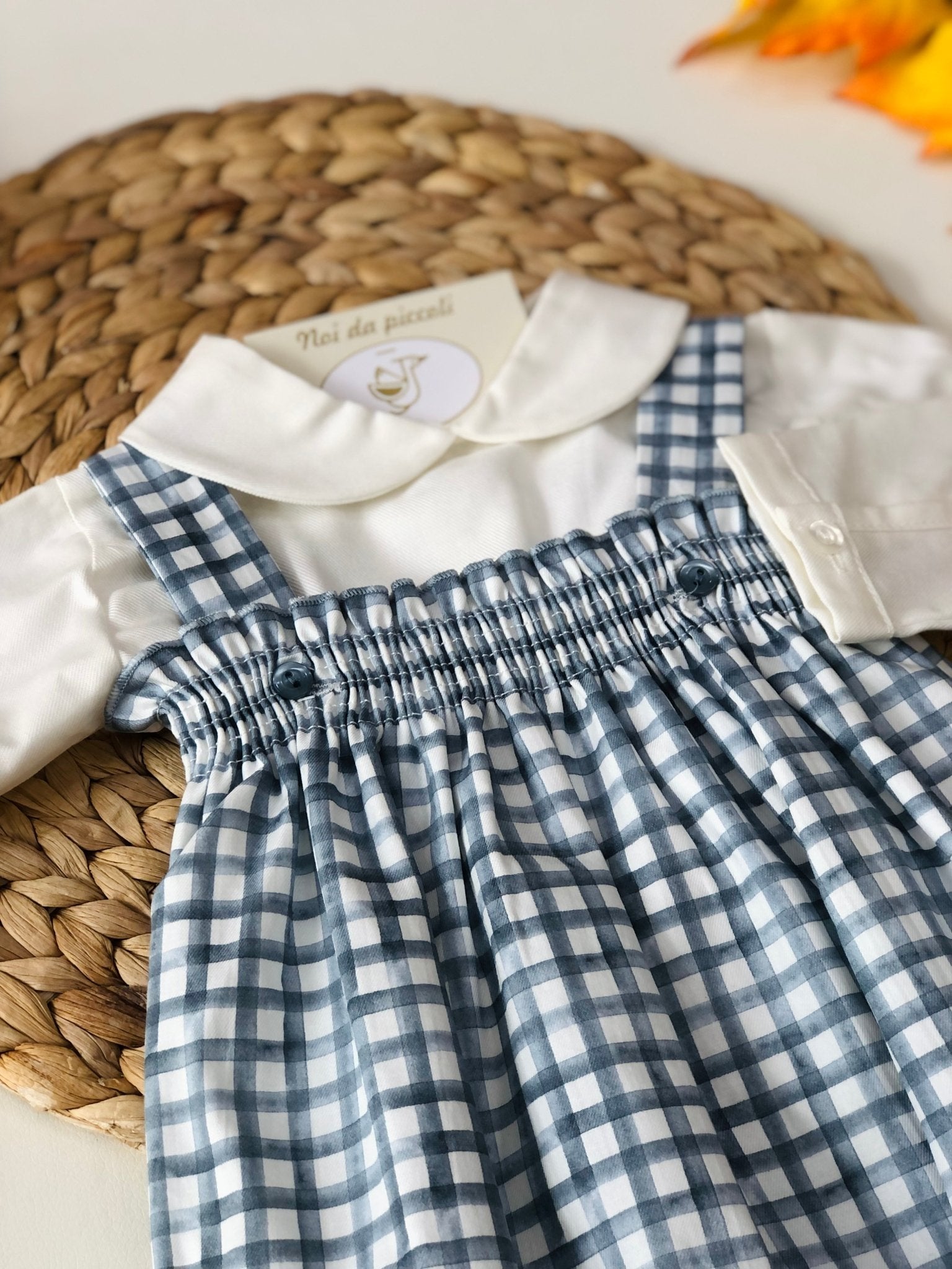 SALOPETTE CONCAMICINA CALDO COTONE QUADRETTI - Noi da piccoli