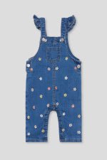 SALOPETTE IN DENIM CON FIORELLINI DENIM