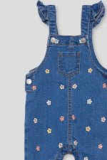 SALOPETTE IN DENIM CON FIORELLINI DENIM - Noi da piccoli