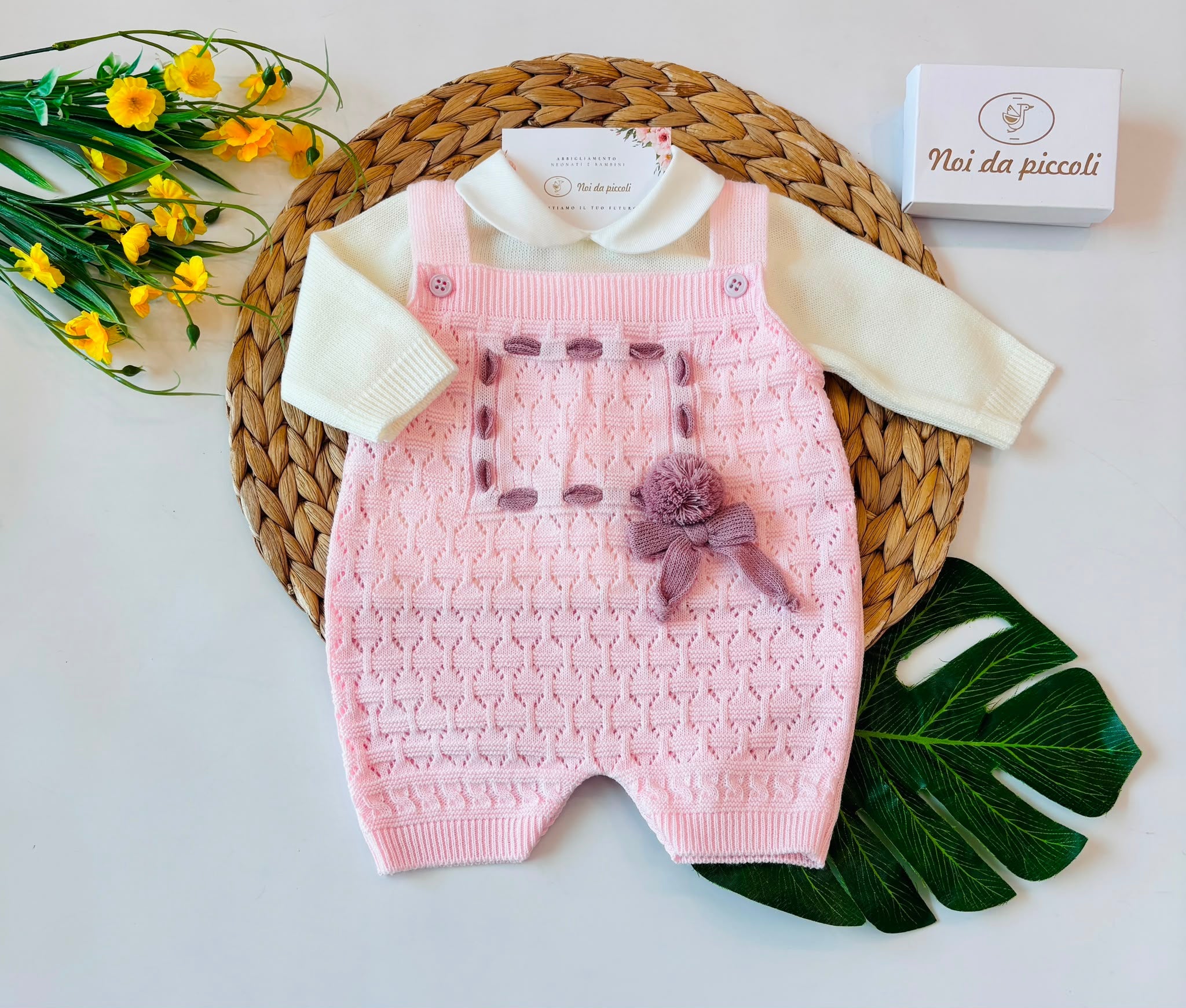 SALOPETTE IN LANA ROSA - Noi da piccoli
