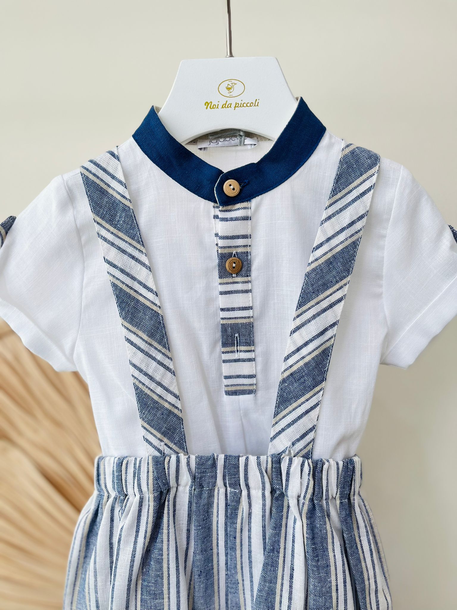 SALOPETTE LINO E COTONE BLU - Noi da piccoli