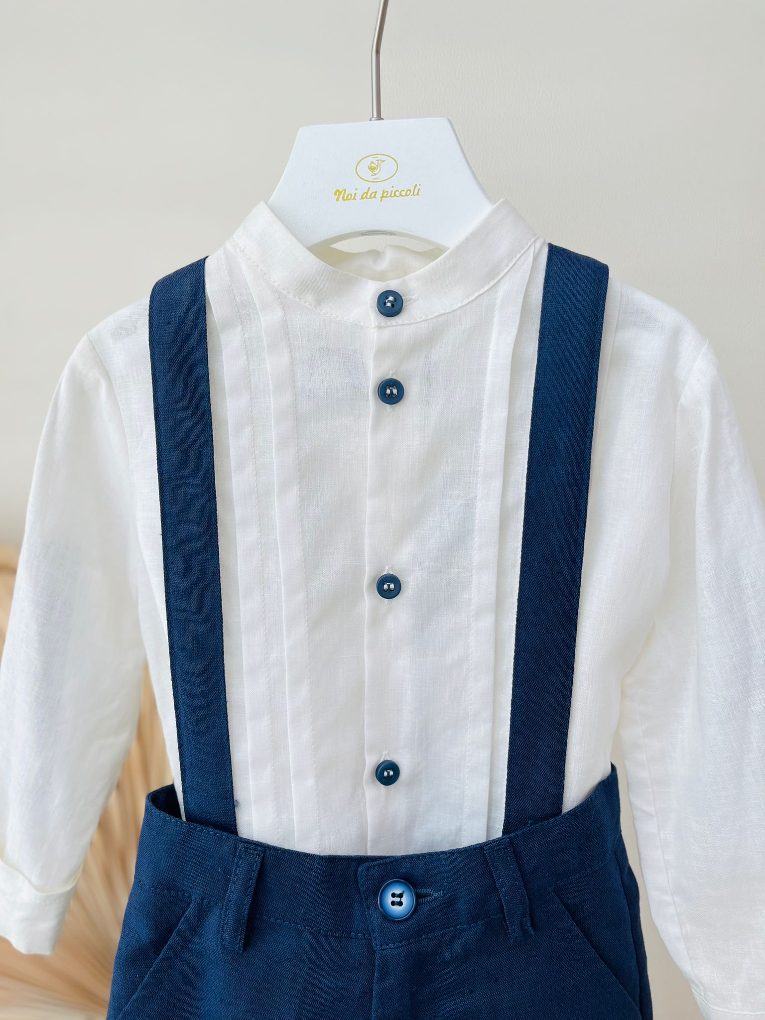 SALOPETTE LINO E COTONE BLU - Noi da piccoli
