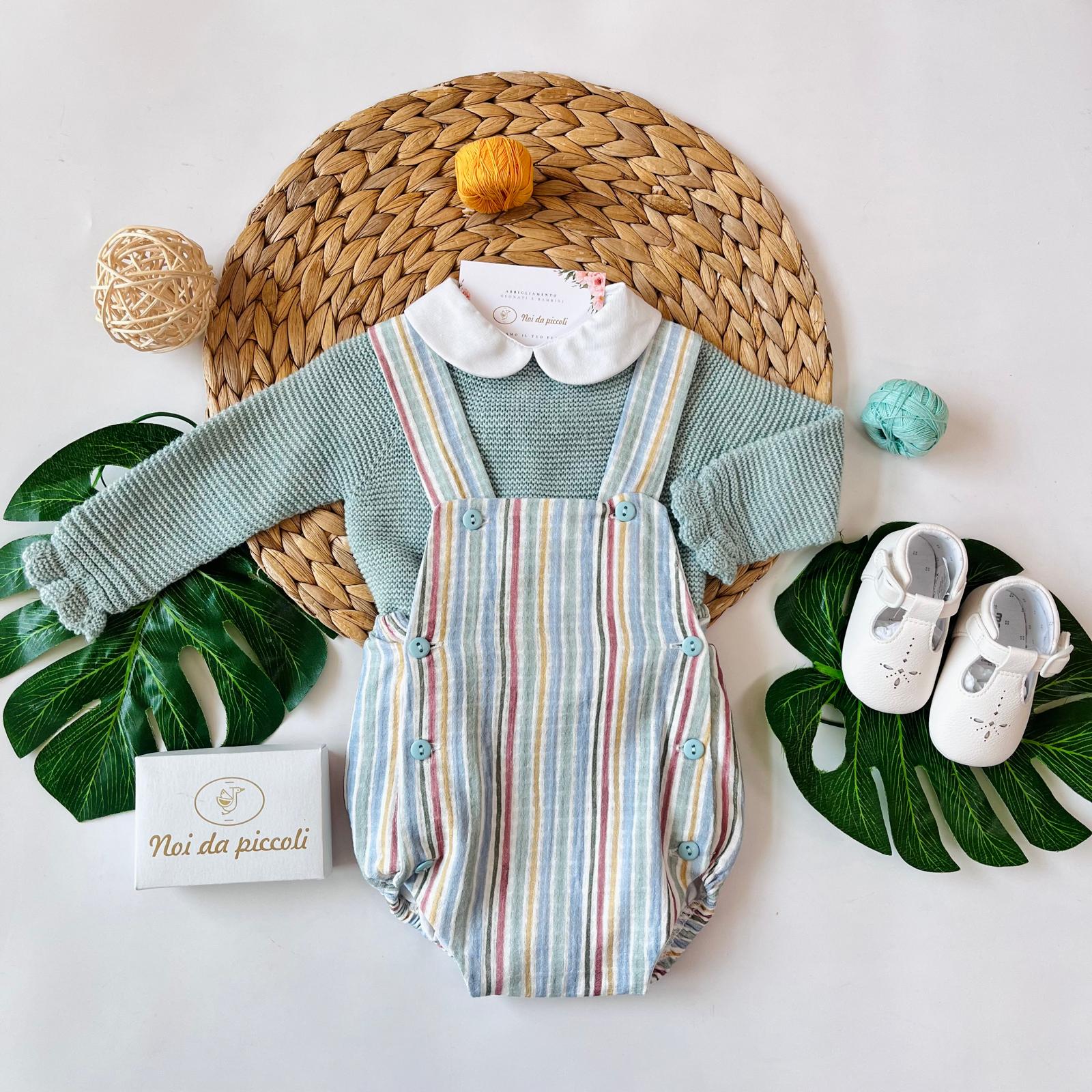 SALOPETTE RAINBOW FILATO CALDO Verde - Noi da piccoli