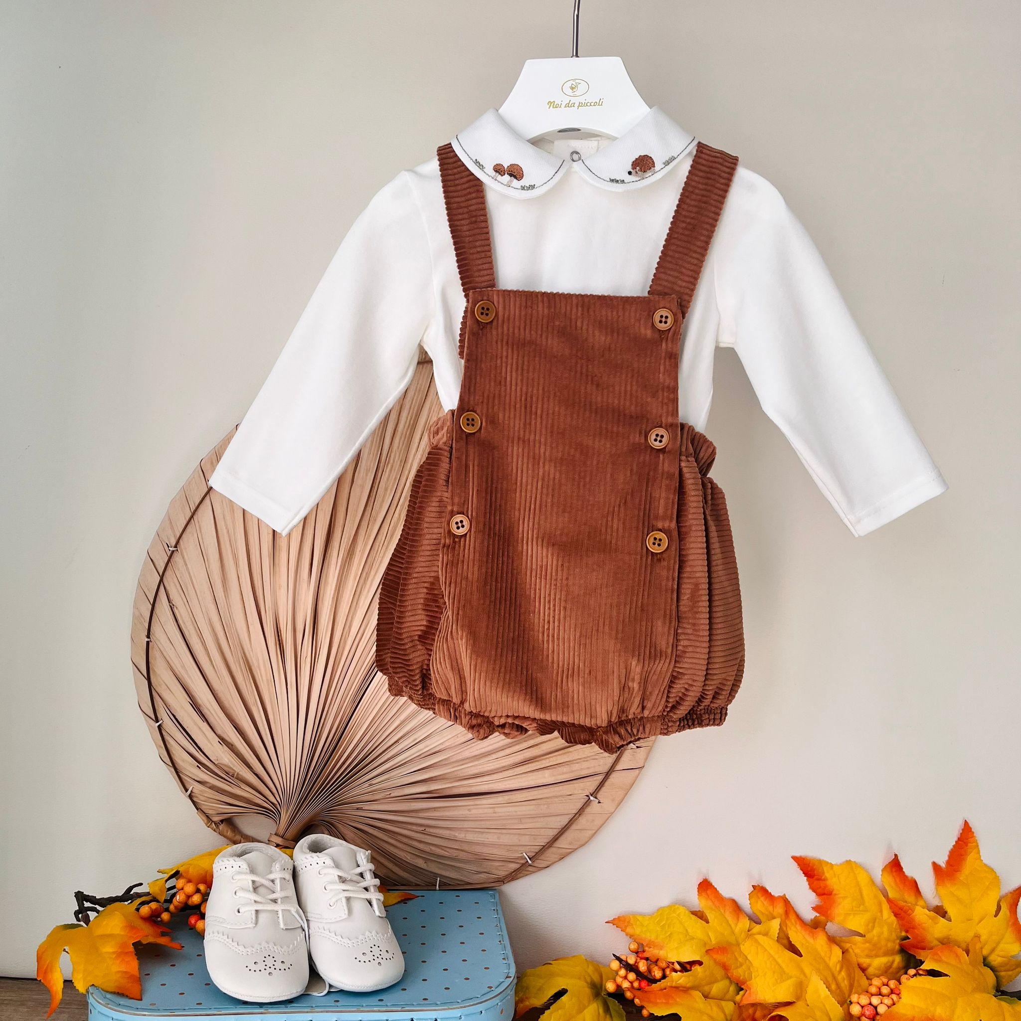 SALOPETTE VELLUTO A COSTINE CON BODY CAFFE' - Noi da piccoli