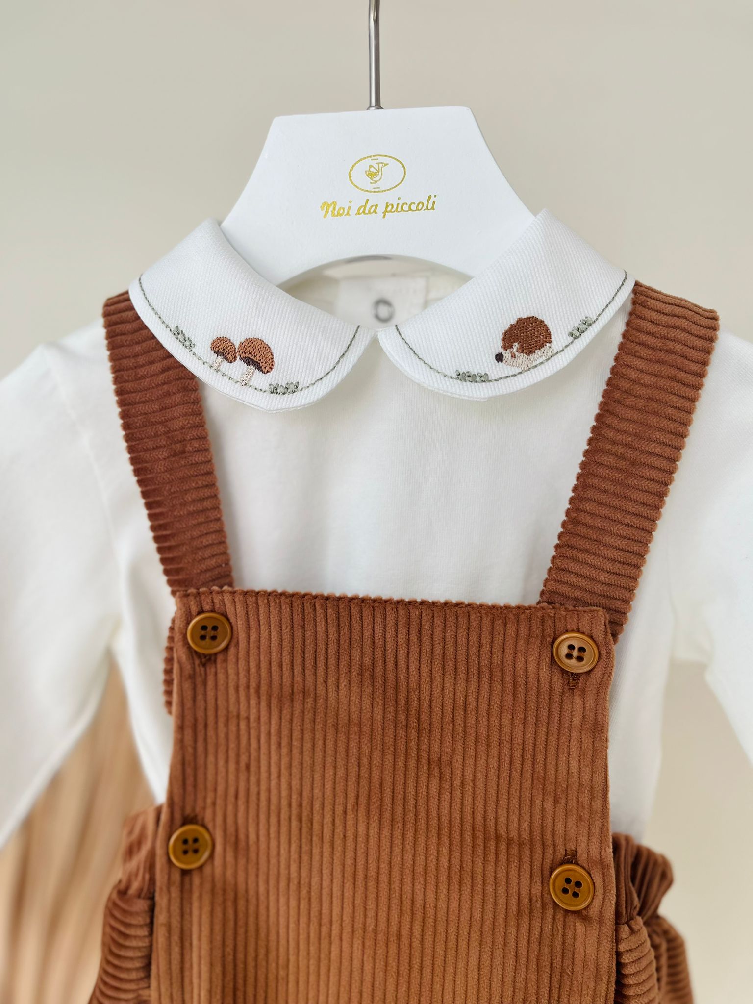 SALOPETTE VELLUTO A COSTINE CON BODY CAFFE' - Noi da piccoli