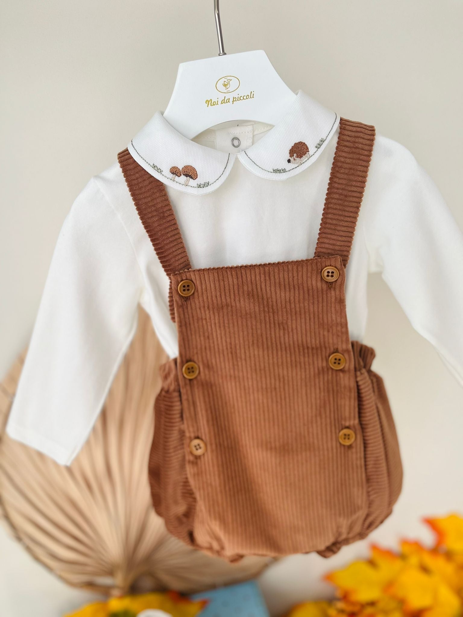 SALOPETTE VELLUTO A COSTINE CON BODY CAFFE' - Noi da piccoli