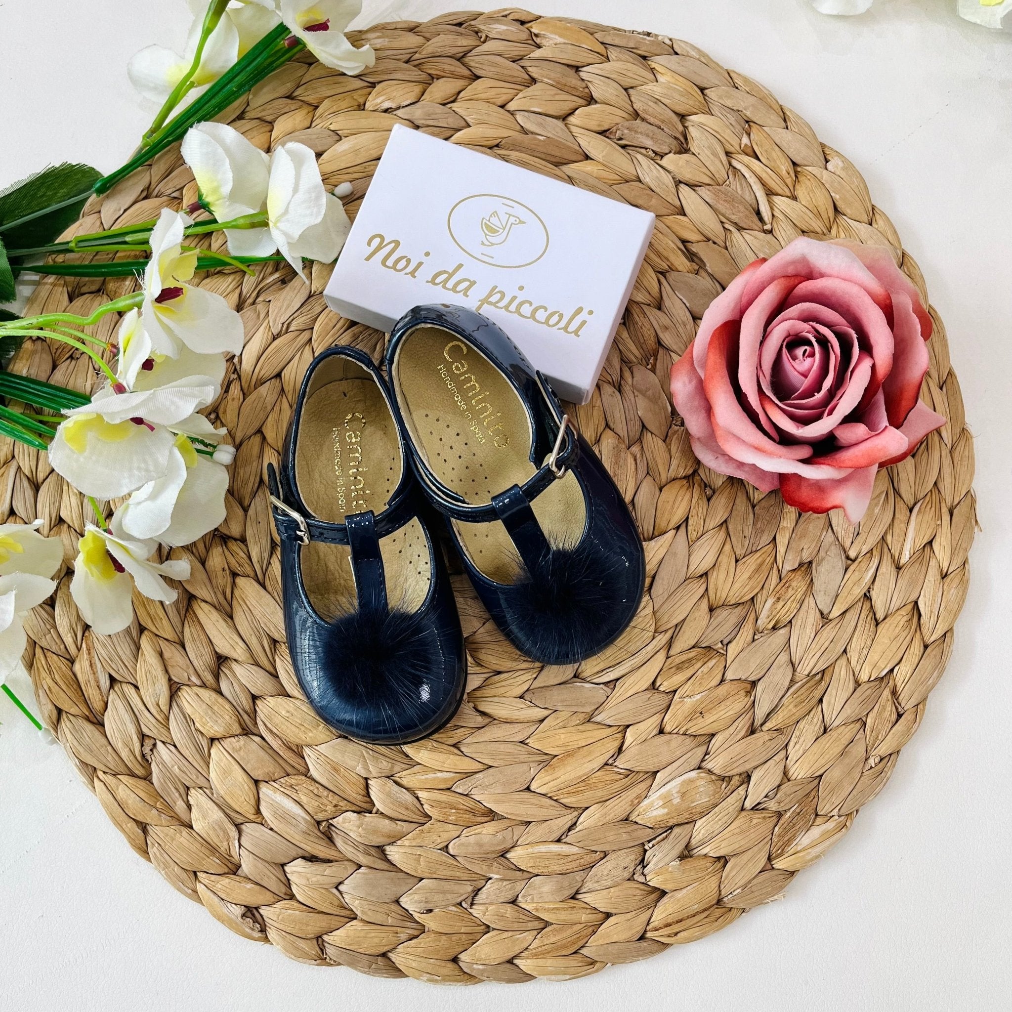 SCARPA BAMBOLINA BLU PON POM PRIMO PASSO - Noi da piccoli