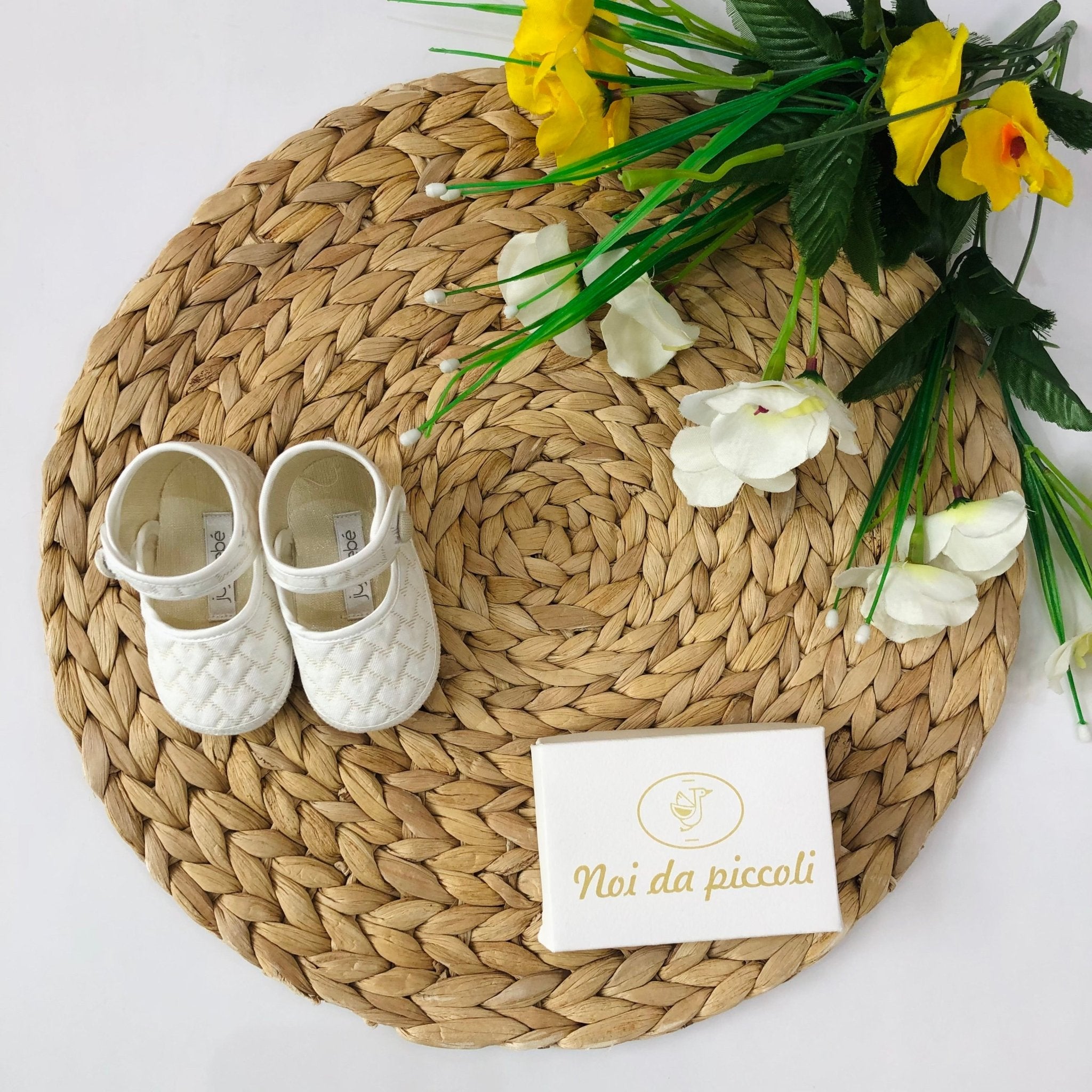 SCARPA BAMBOLINA CUORI TRAPUNTATI DORATO - Noi da piccoli