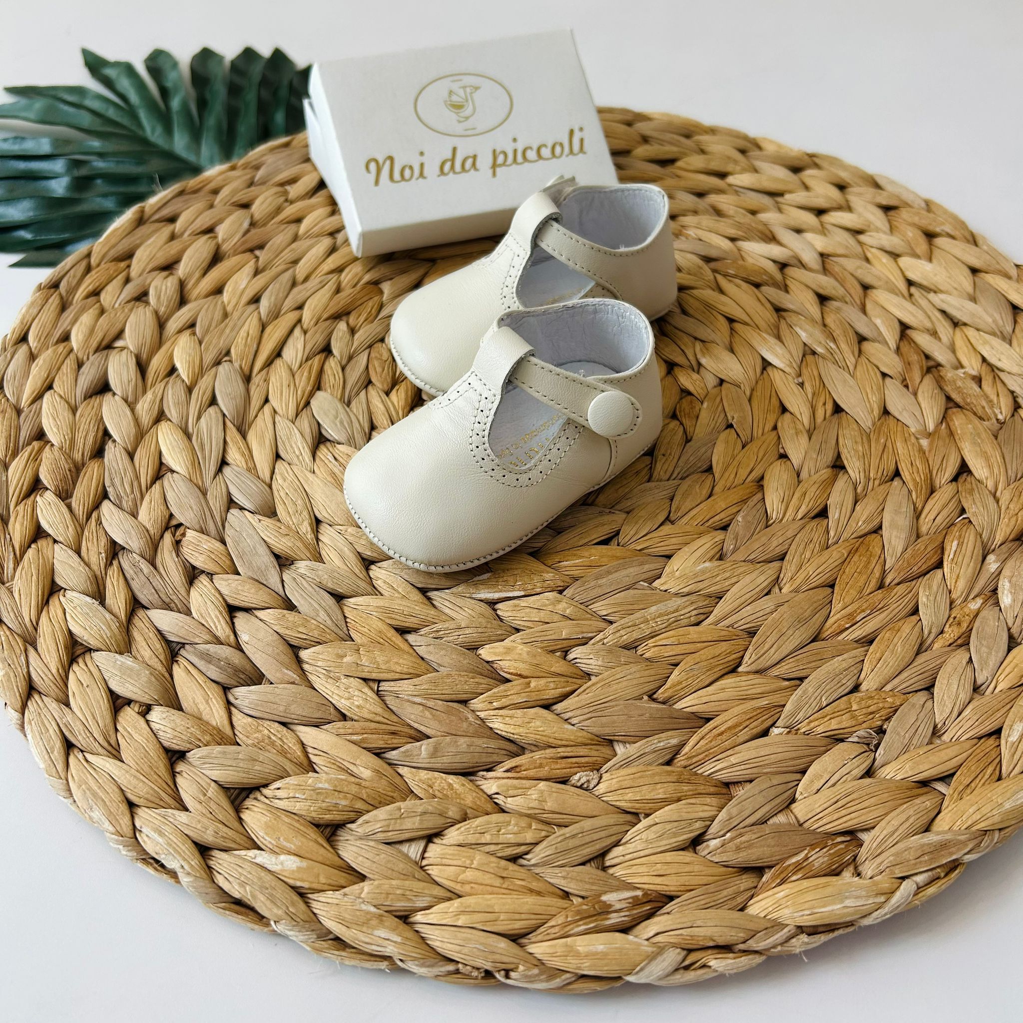 SCARPA CULLA T - STRAP IN PELLE AVORIO - Noi da piccoli