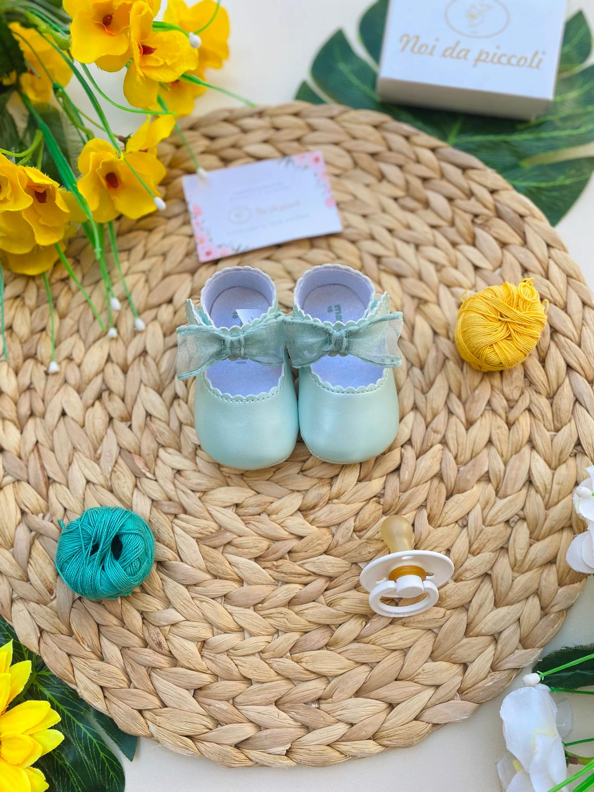 SCARPINE VERDE ACQUA CON FIOCCHETTO - Noi da piccoli
