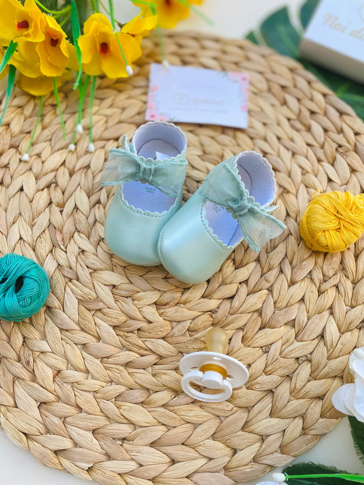 SCARPINE VERDE ACQUA CON FIOCCHETTO - Noi da piccoli