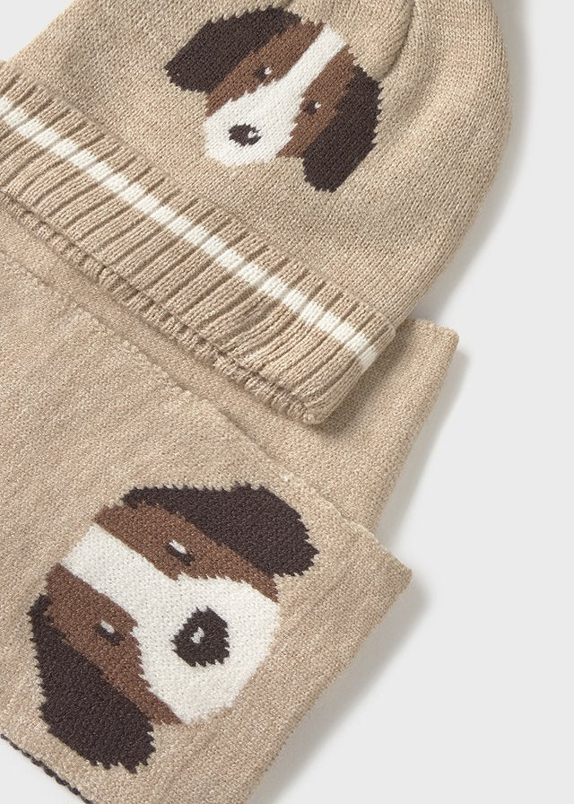 SET 2 PZ CON CAGNOLINO BEIGE - Noi da piccoli