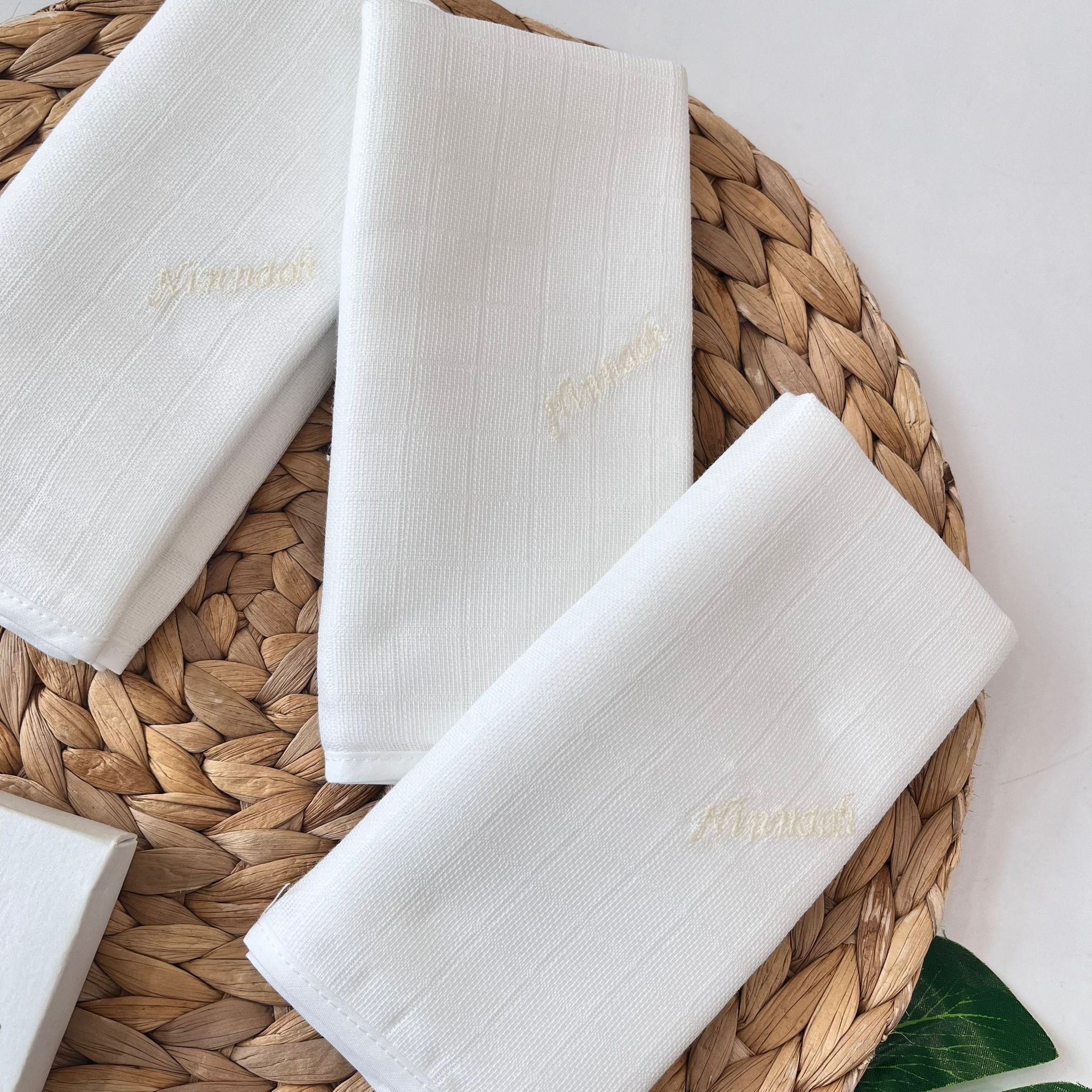 SET 3 MUSSOLE GARZA DI COTONE PANNA - Noi da piccoli