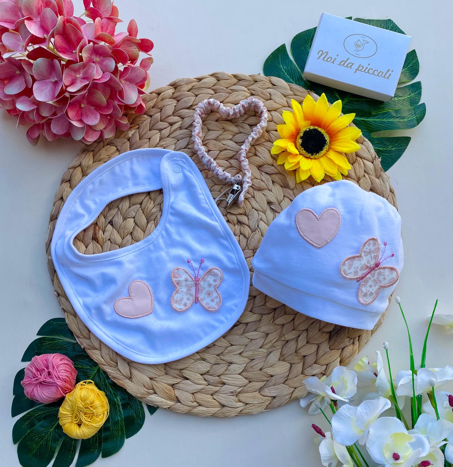 set 3 pz 100 % COTONE Rosa - Noi da piccoli