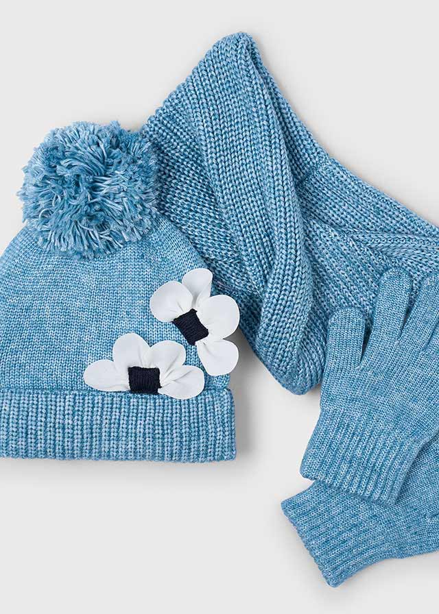 SET 3 PZ CON FIORELLINI E POMPON OCEANO - Noi da piccoli