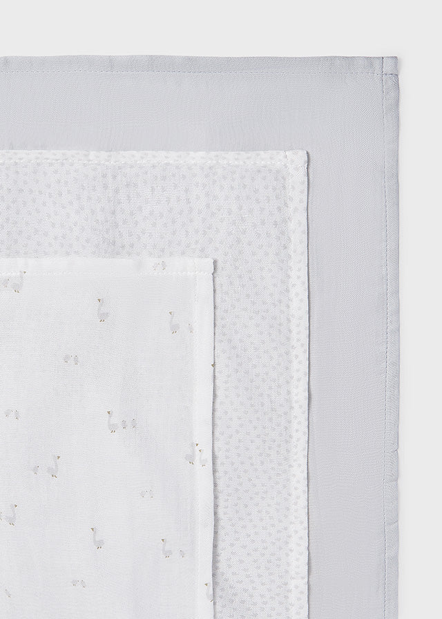 SET 3 PZ MUSSOLE OCHETTE PLATA - Noi da piccoli