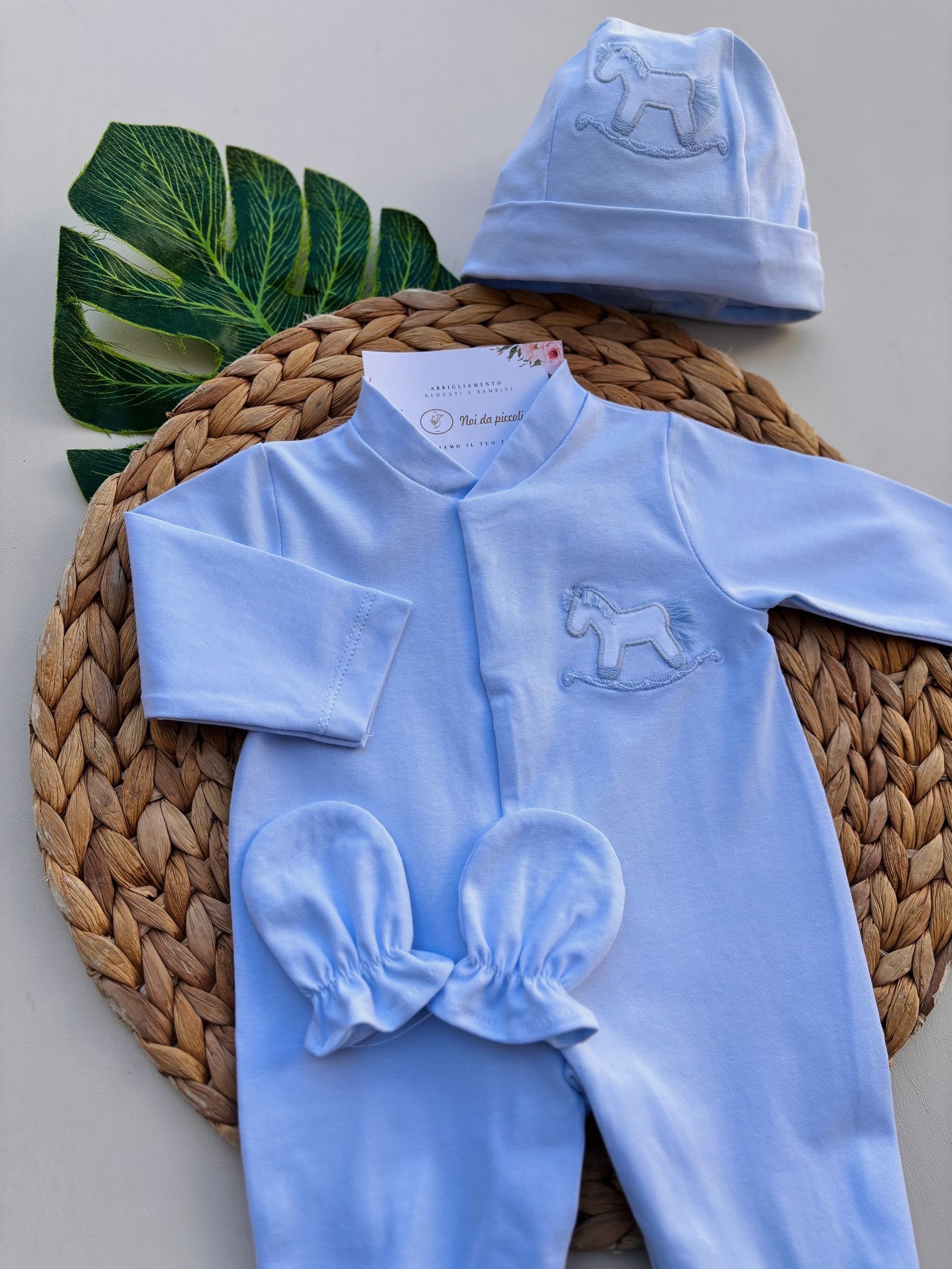 SET 4 PZ IN COTONE CIELO - Noi da piccoli