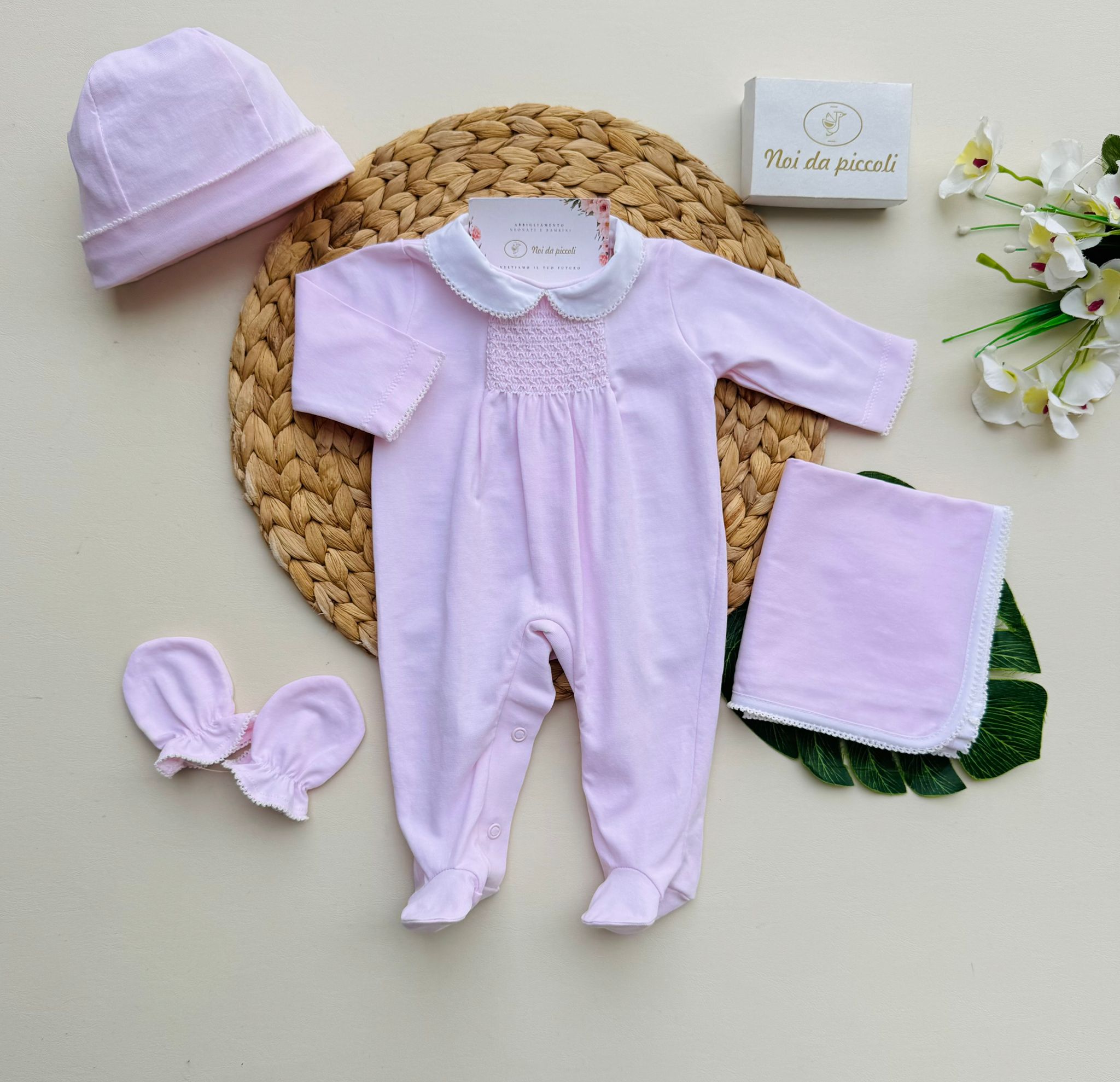 SET 4 PZ IN COTONE PRINCIPESSA ROSA - Noi da piccoli