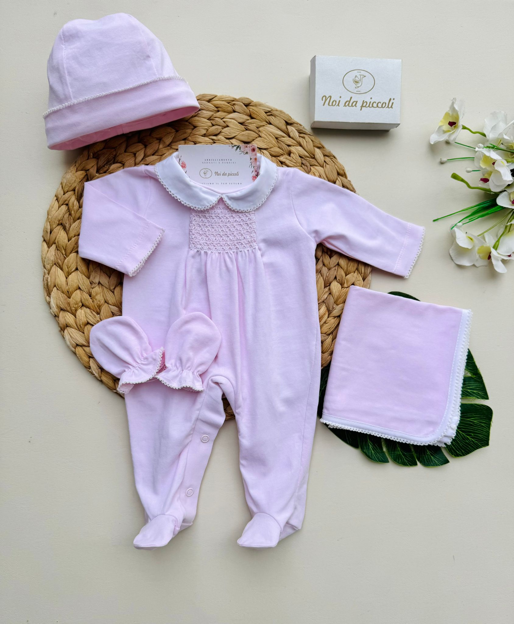 SET 4 PZ IN COTONE PRINCIPESSA ROSA - Noi da piccoli