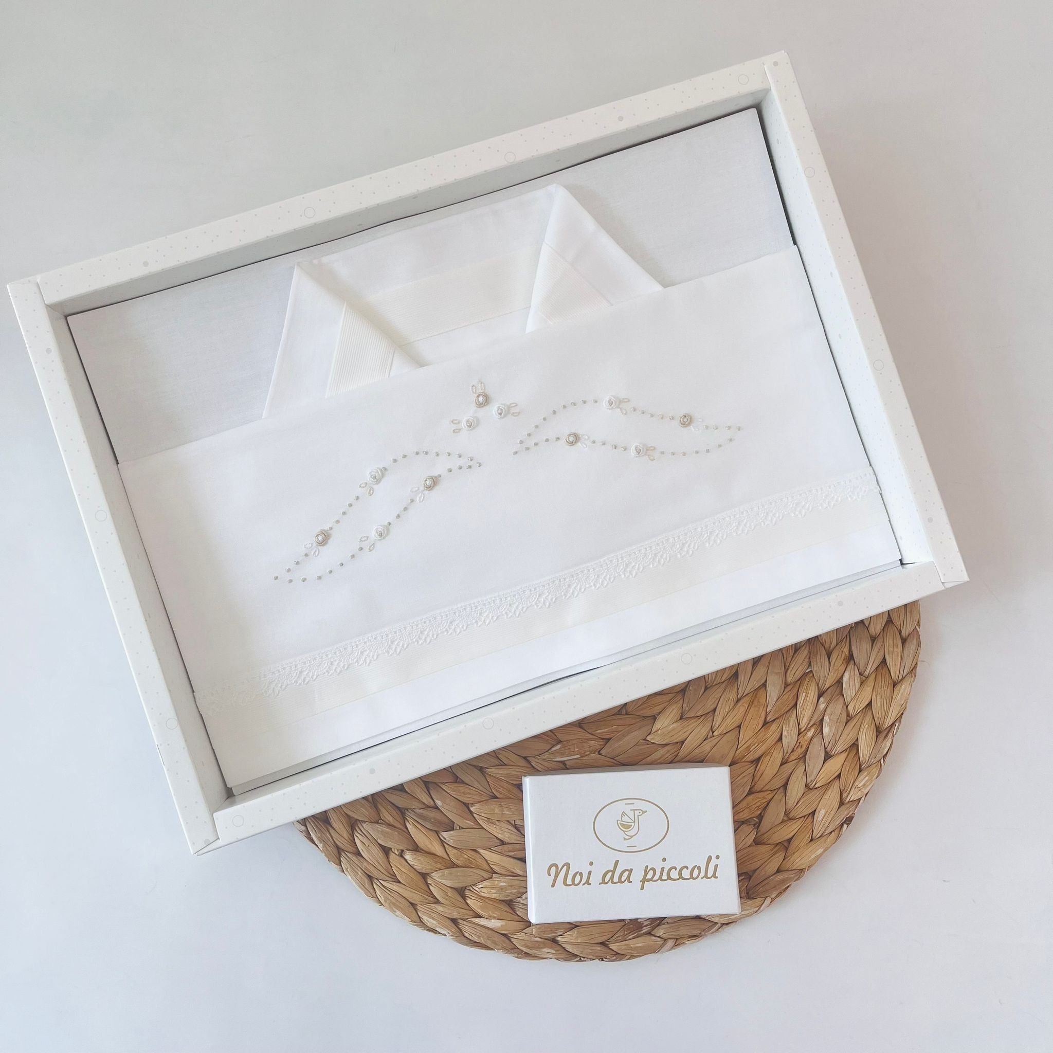 SET LENZUOLA 100 % COTONE BABY BEIGE - Noi da piccoli