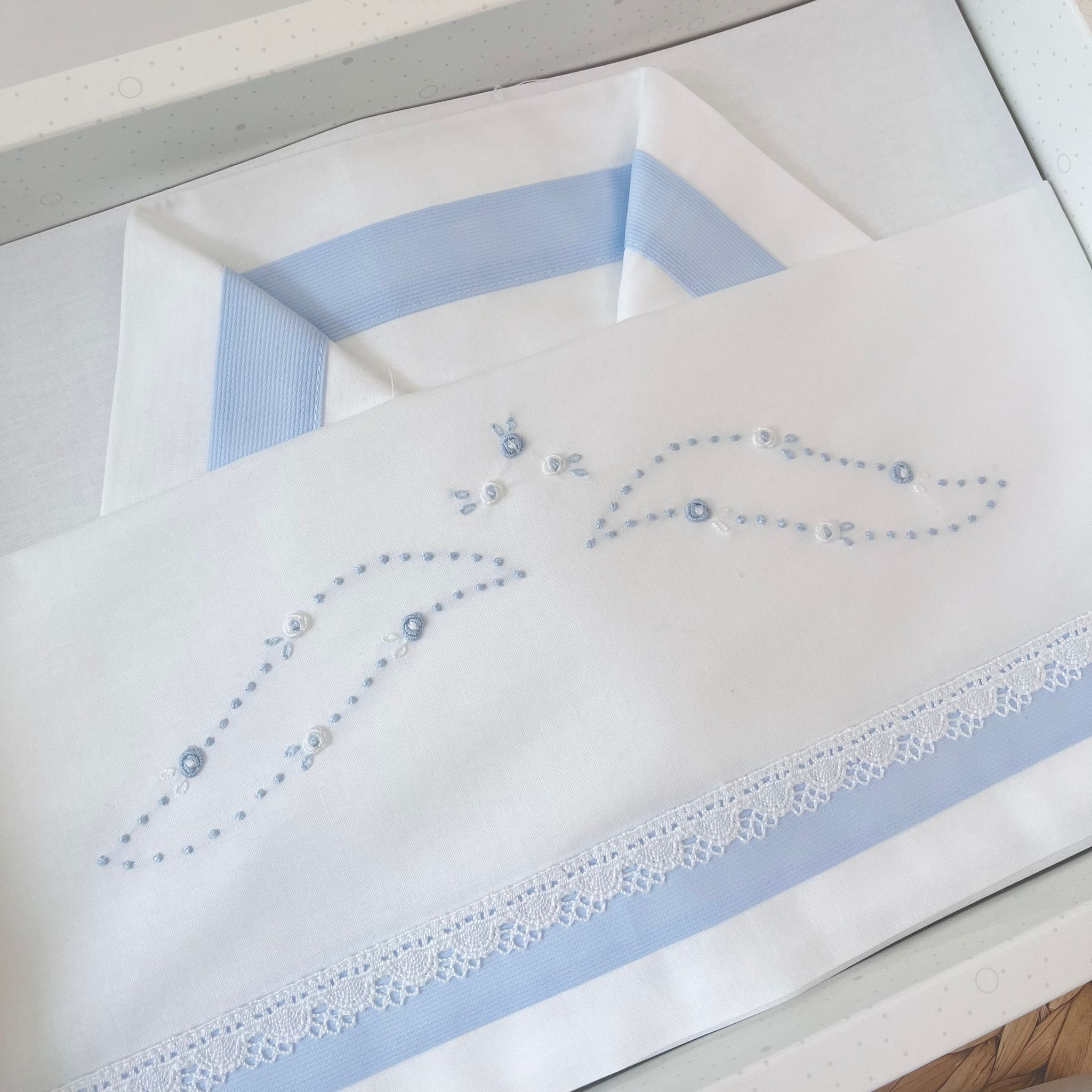 SET LENZUOLA 100 % COTONE BABY CIELO - Noi da piccoli