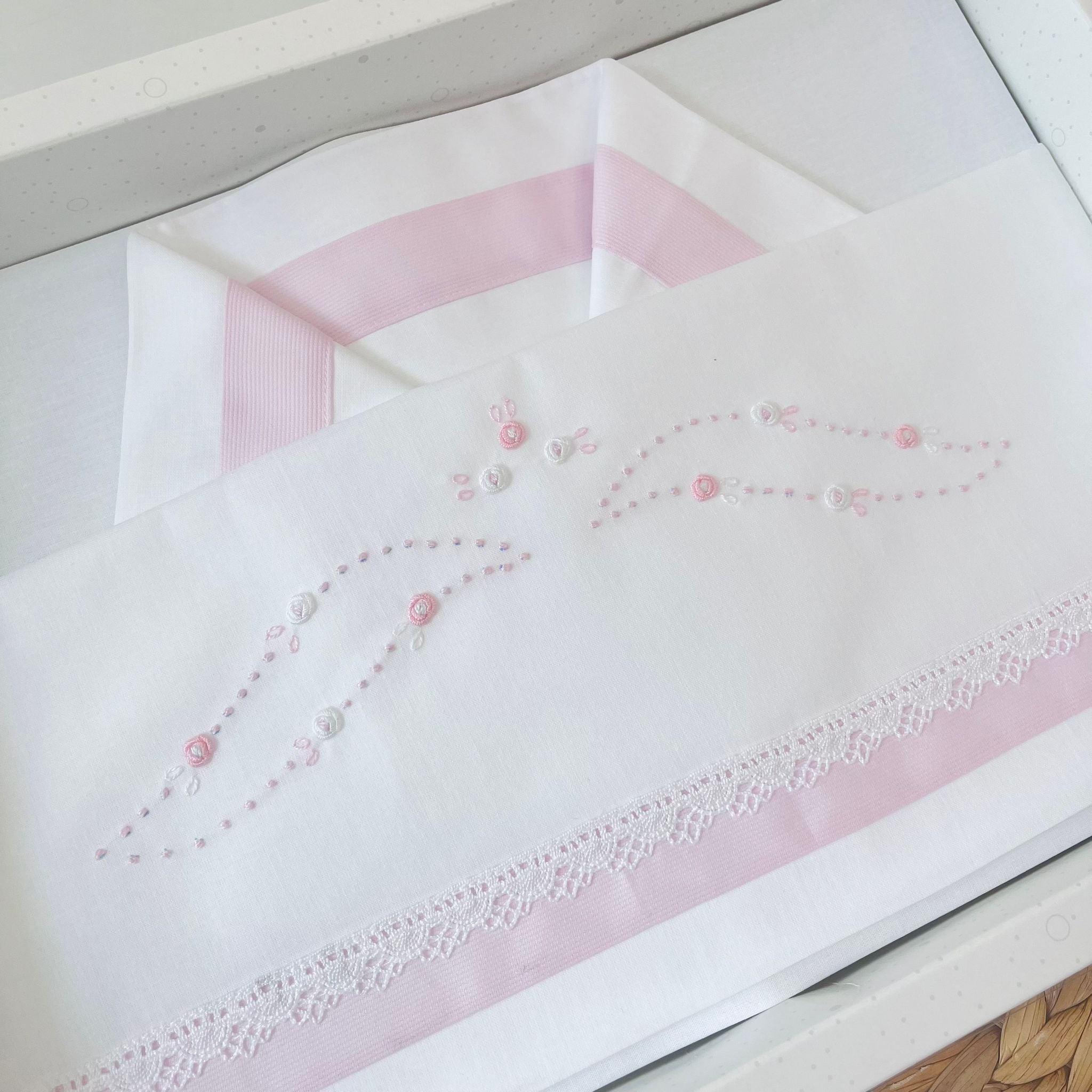 SET LENZUOLA 100 % COTONE BABY COTONE ROSA - Noi da piccoli