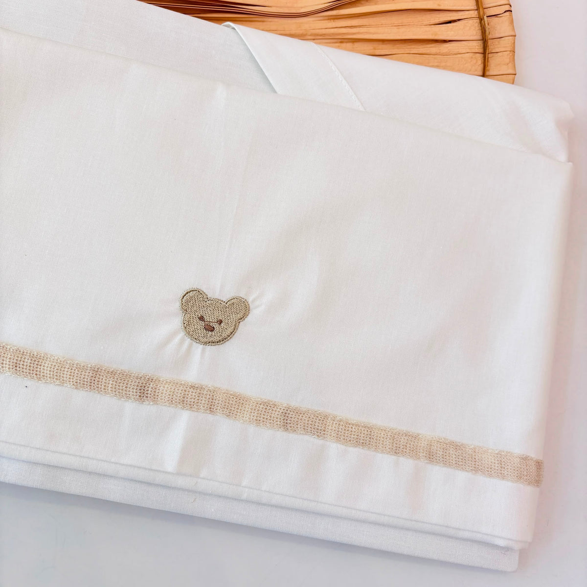 Set Lenzuola 100% Cotone Beige Bebe' Margo' - Noi da piccoli