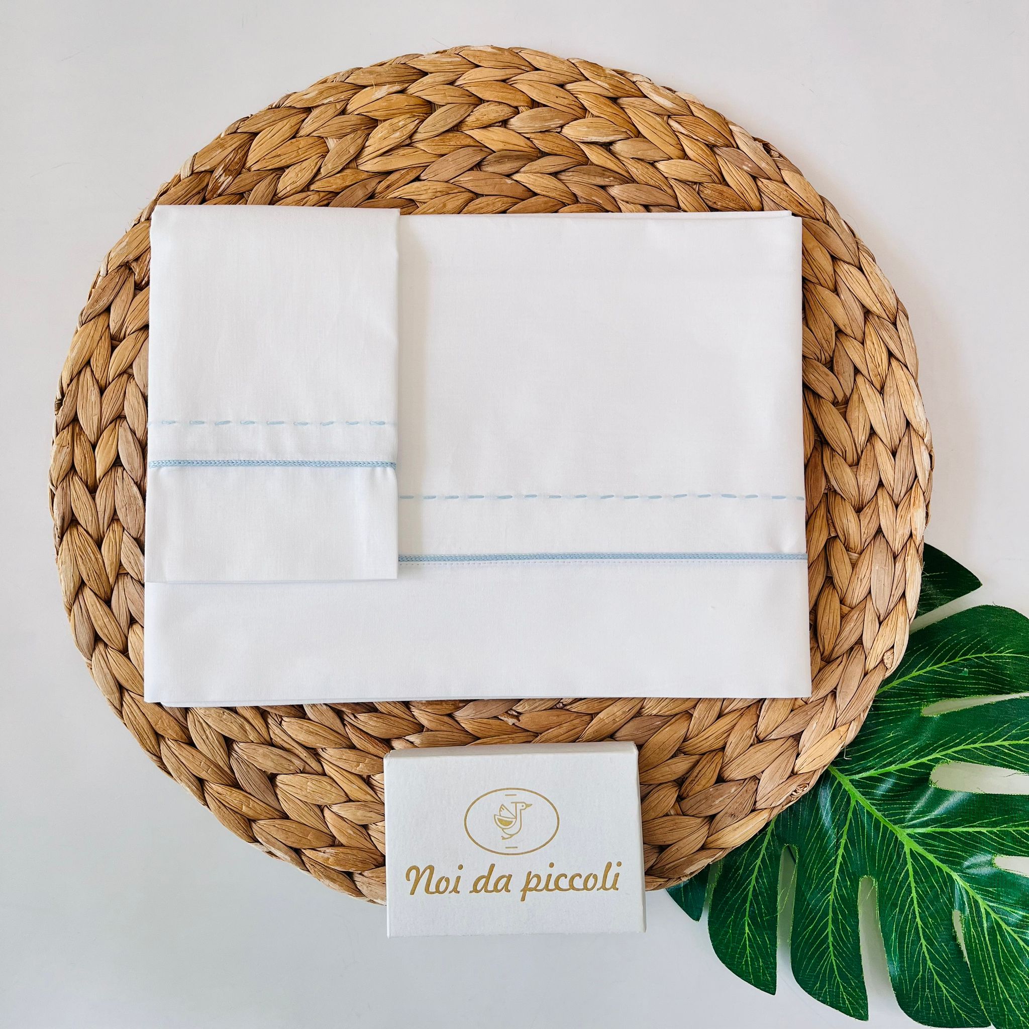 SET LENZUOLA 100 % COTONE BIANCO PUNTO VIVO - Noi da piccoli