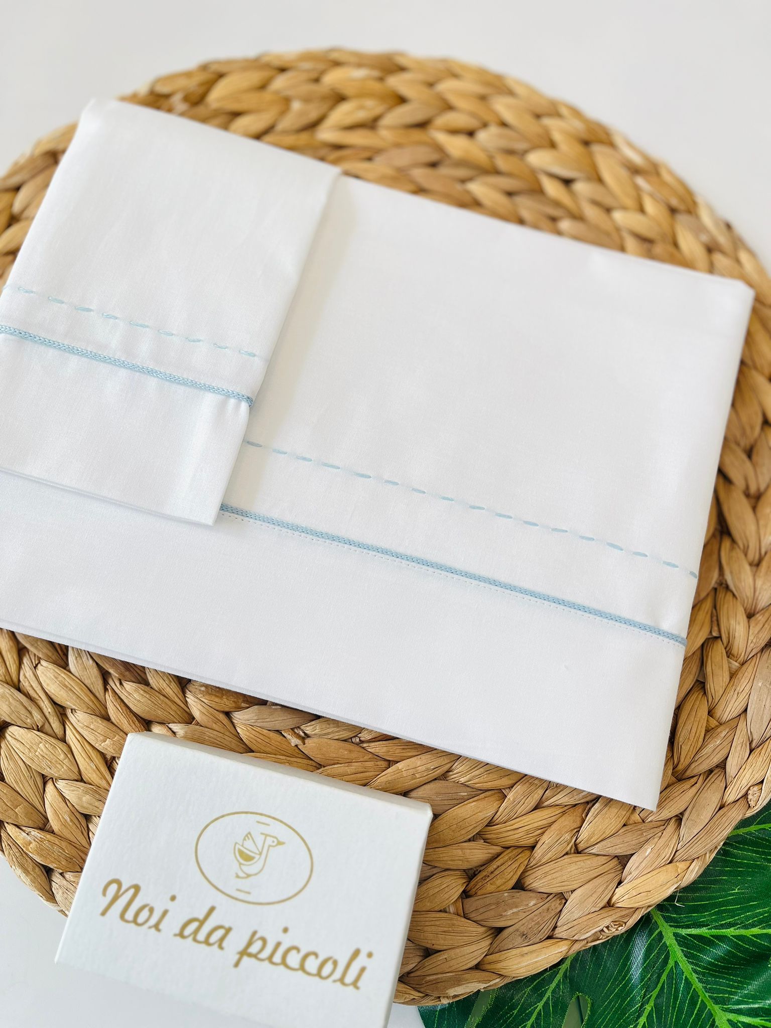 SET LENZUOLA 100 % COTONE BIANCO PUNTO VIVO - Noi da piccoli