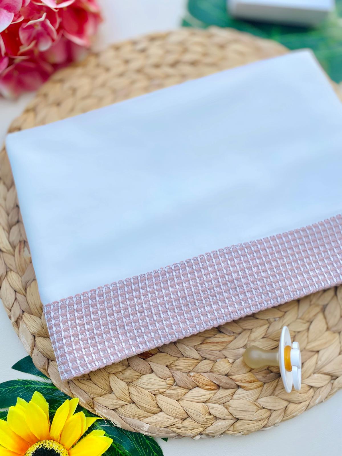 set lenzuola 100 % COTONE bianco - rosa - Noi da piccoli