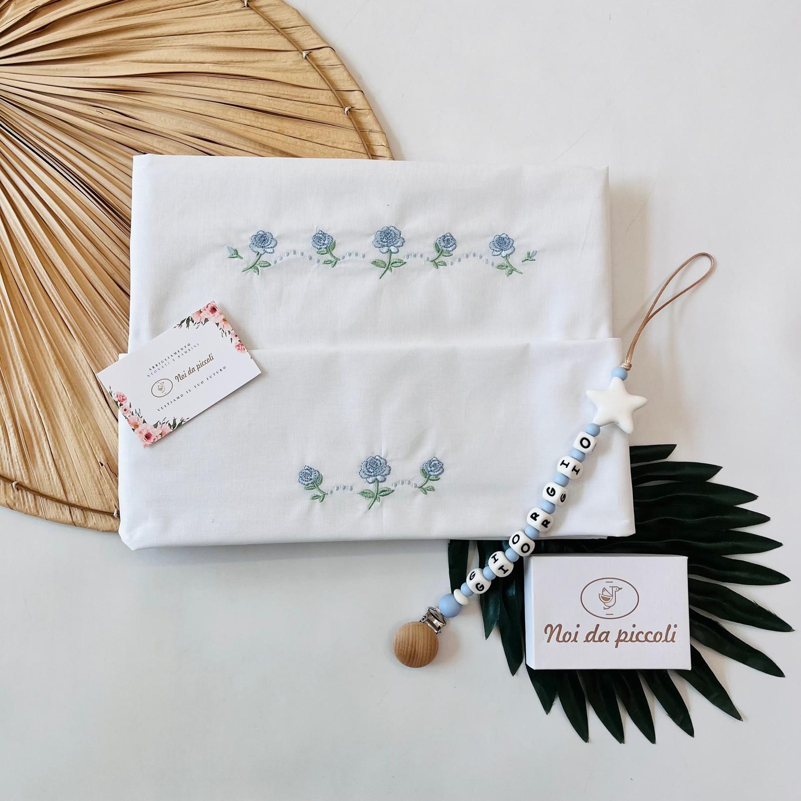SET LENZUOLA 100 % COTONE CIELO - Noi da piccoli