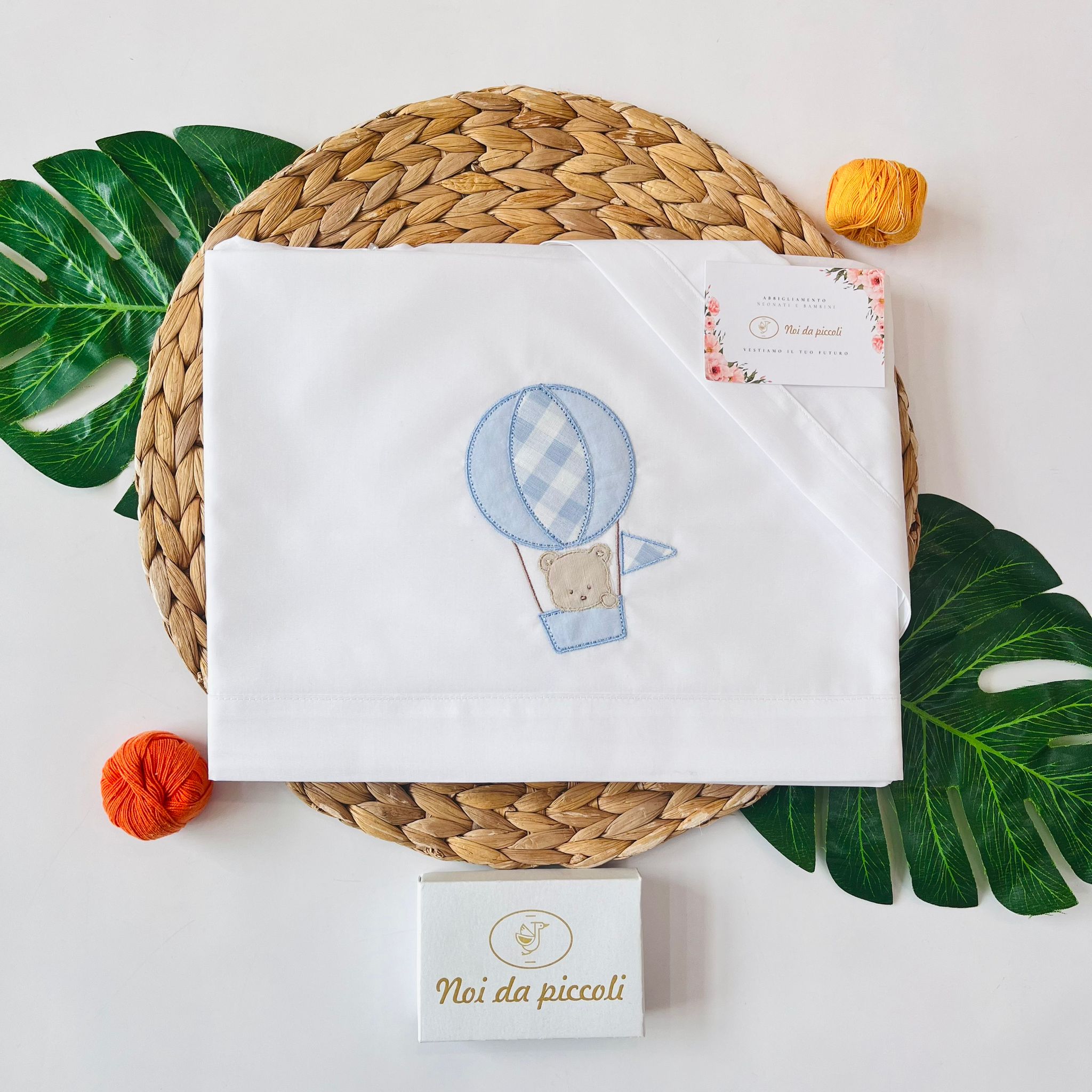 SET LENZUOLA 100 % COTONE CIELO - Noi da piccoli