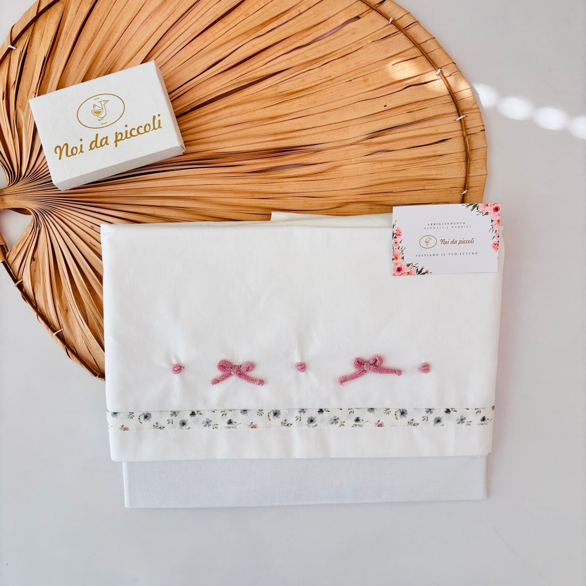 Set Lenzuola 100% Cotone Panna Bebe' Margo' - Noi da piccoli