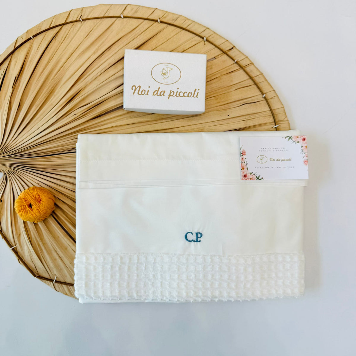 SET LENZUOLA 100 % COTONE PANNA NIDO D'APE - Noi da piccoli