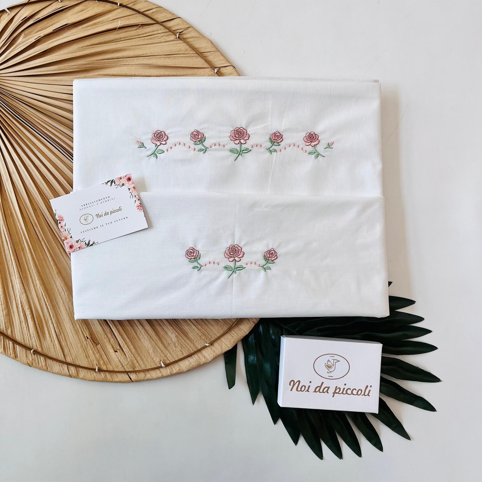 SET LENZUOLA 100 % COTONE ROSA - Noi da piccoli