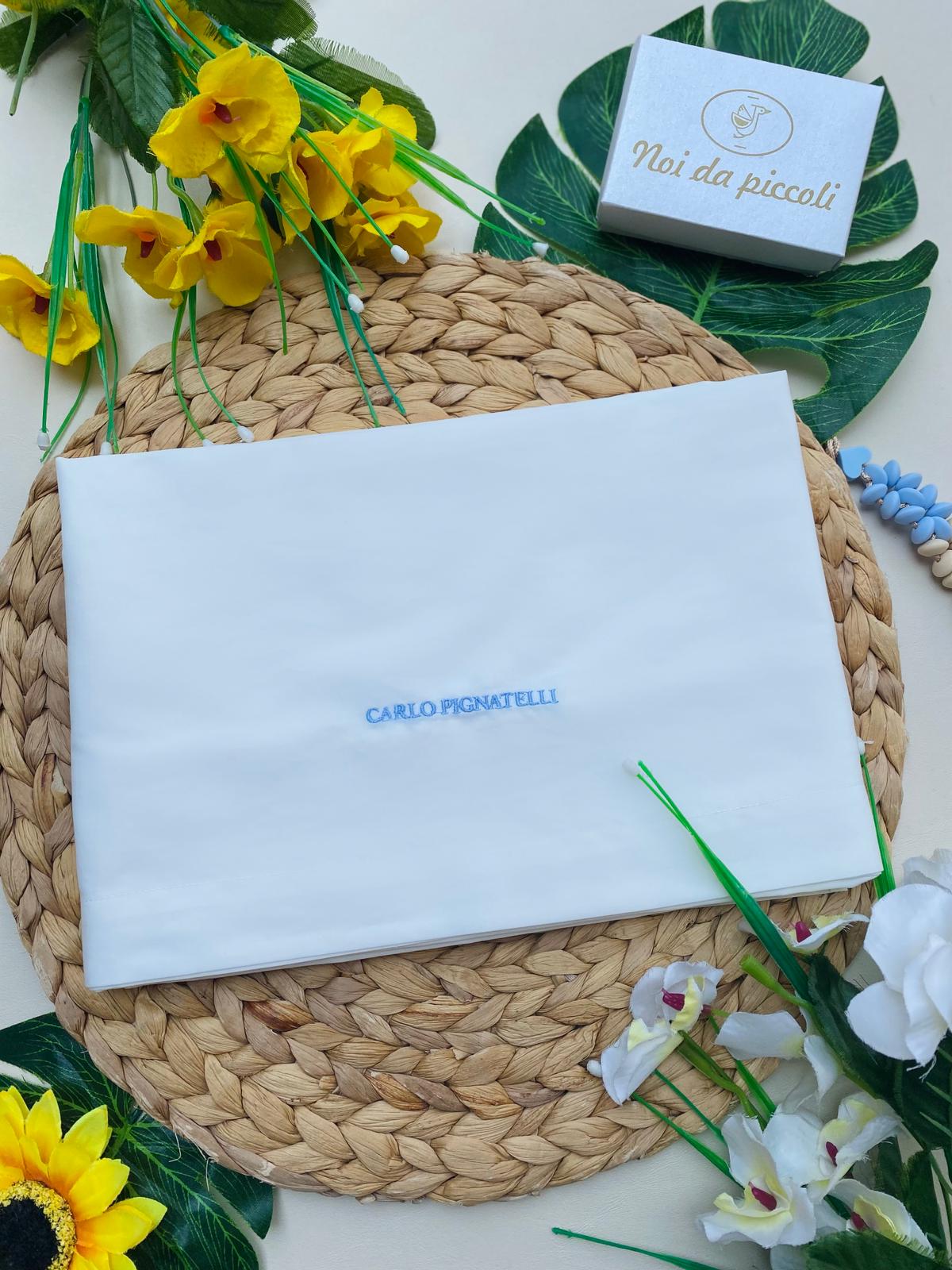 set lenzuola Cotone BIANCO - CIELO - Noi da piccoli