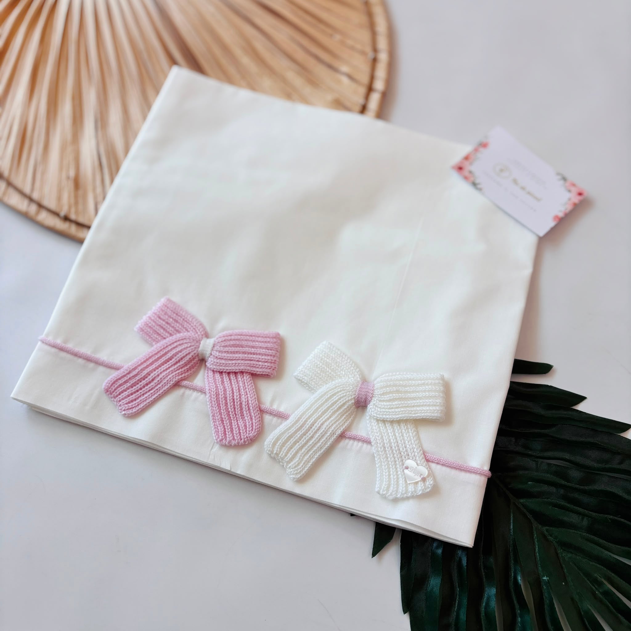 SET LENZUOLA FIOCCO 100 % COTONE PANNA - Noi da piccoli