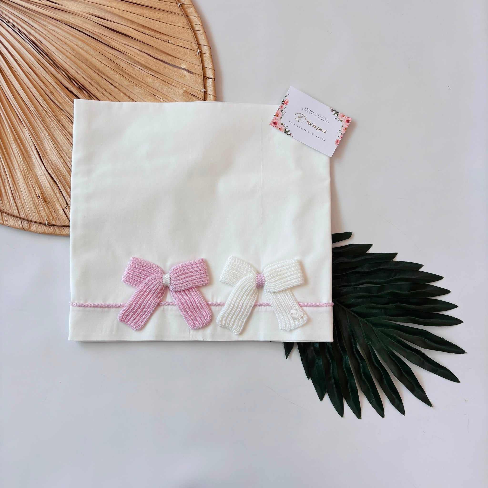 SET LENZUOLA FIOCCO 100 % COTONE PANNA - Noi da piccoli