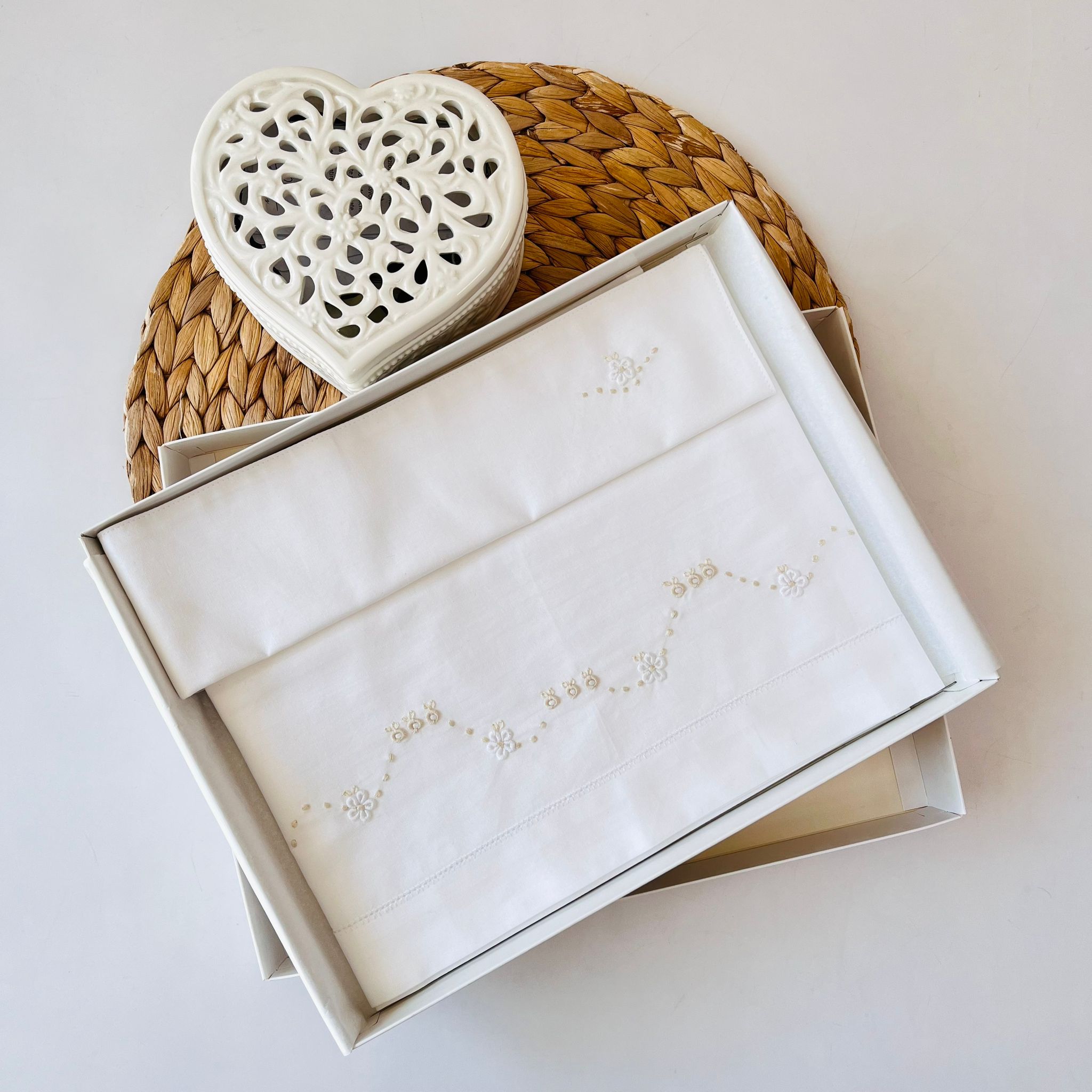 SET LENZUOLA ONDINA 100 % COTONE ECRU - Noi da piccoli