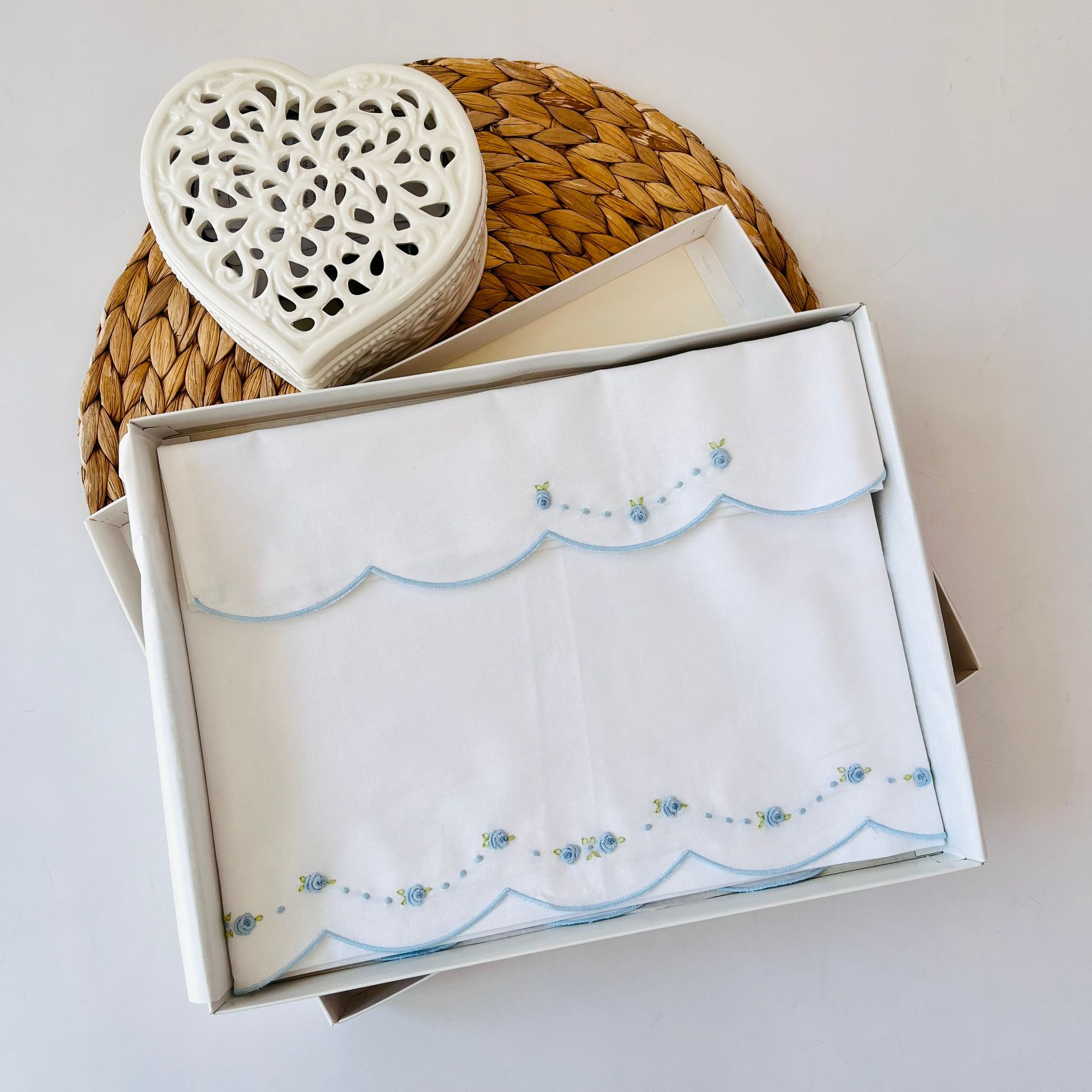 SET LENZUOLA ONDULATO 100 % COTONE CIELO - Noi da piccoli