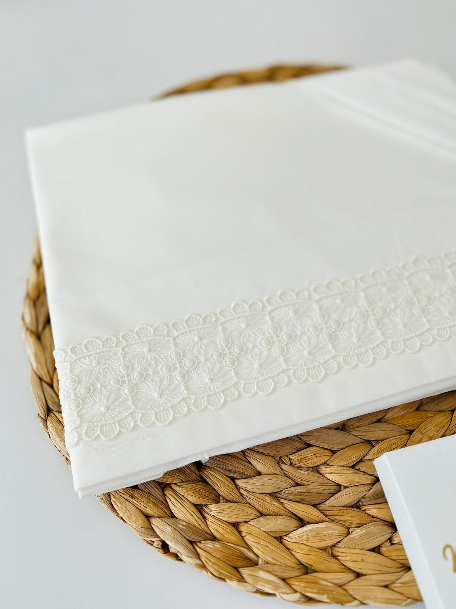 SET LENZUOLA PIZZO 100 % COTONE PANNA - Noi da piccoli