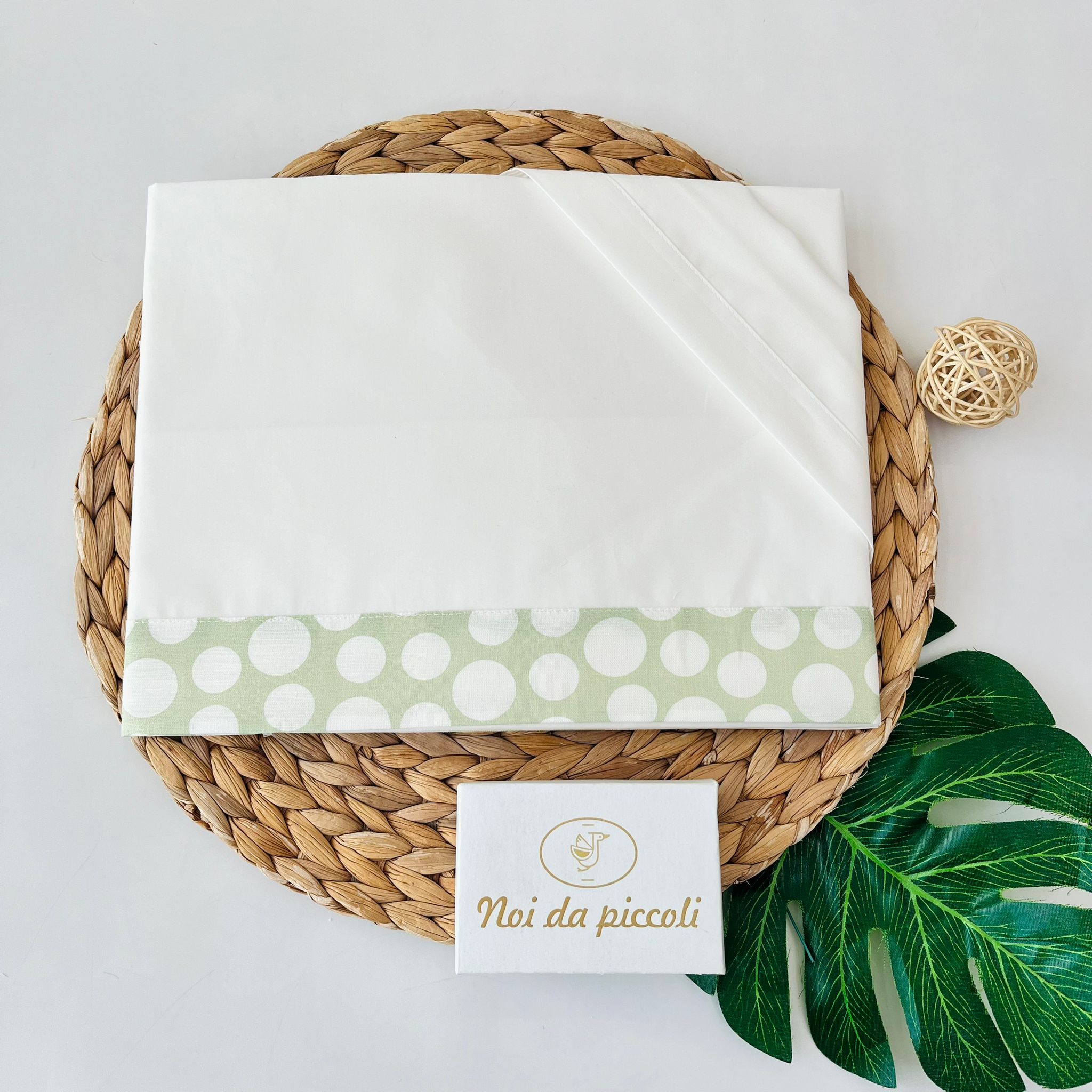 SET LENZUOLA POIS 100 % COTONE VERDE - Noi da piccoli