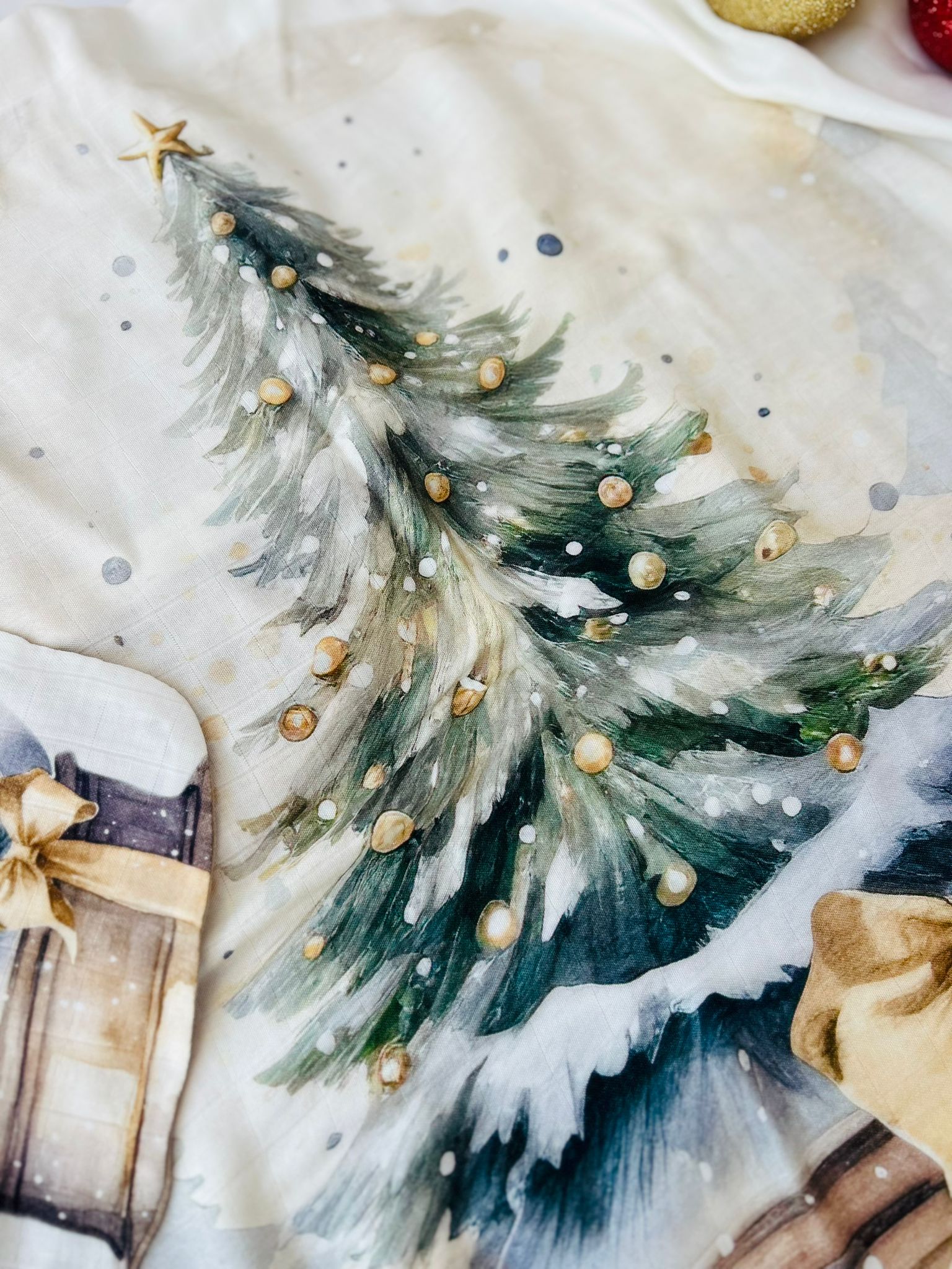 SET MUSSOLA E BAVETTA NATALE BIANCO - Noi da piccoli